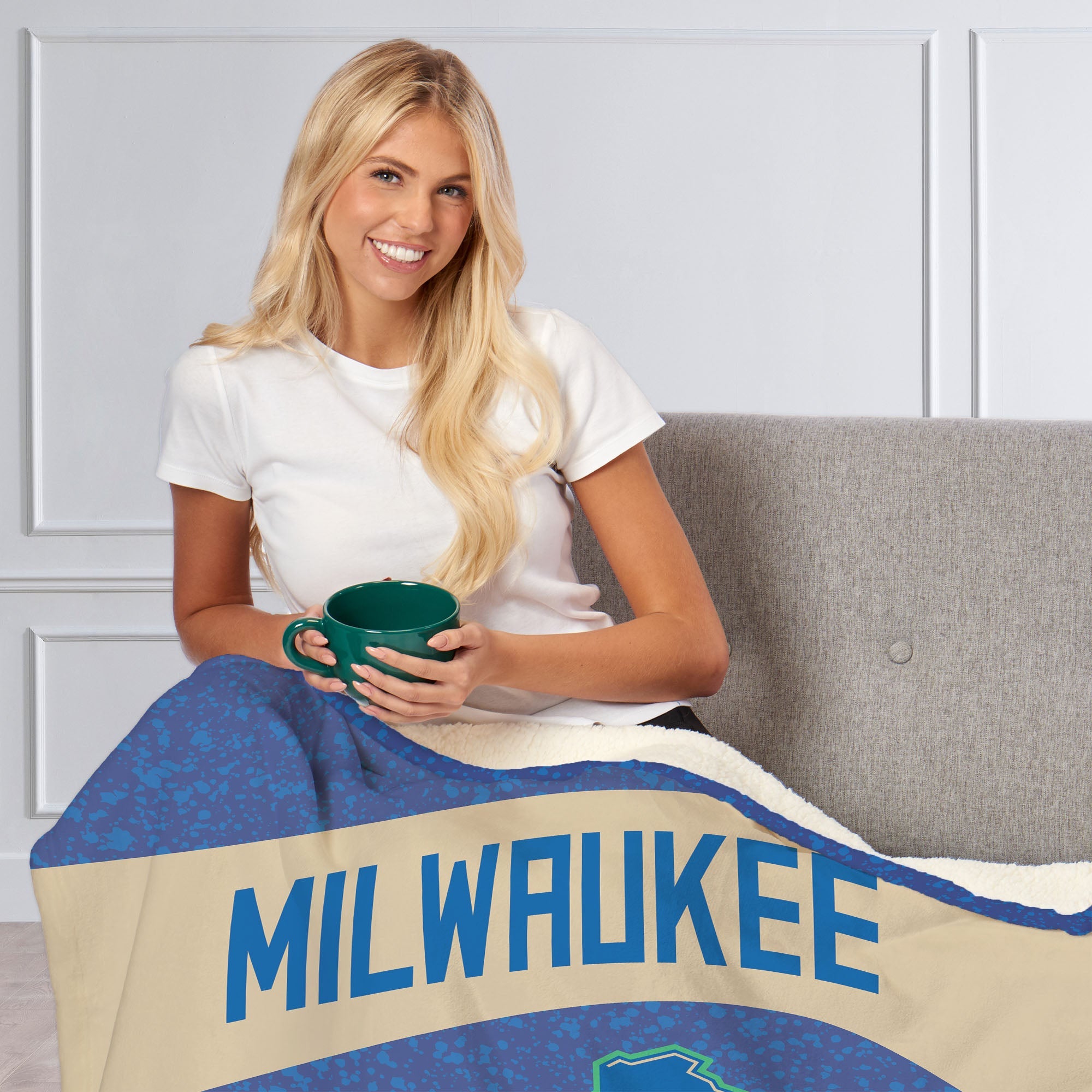 NBA Milwaukee Bucks City Edition 23-24 Silk Touch Sherpa Throw Blanket 50x60 Inches