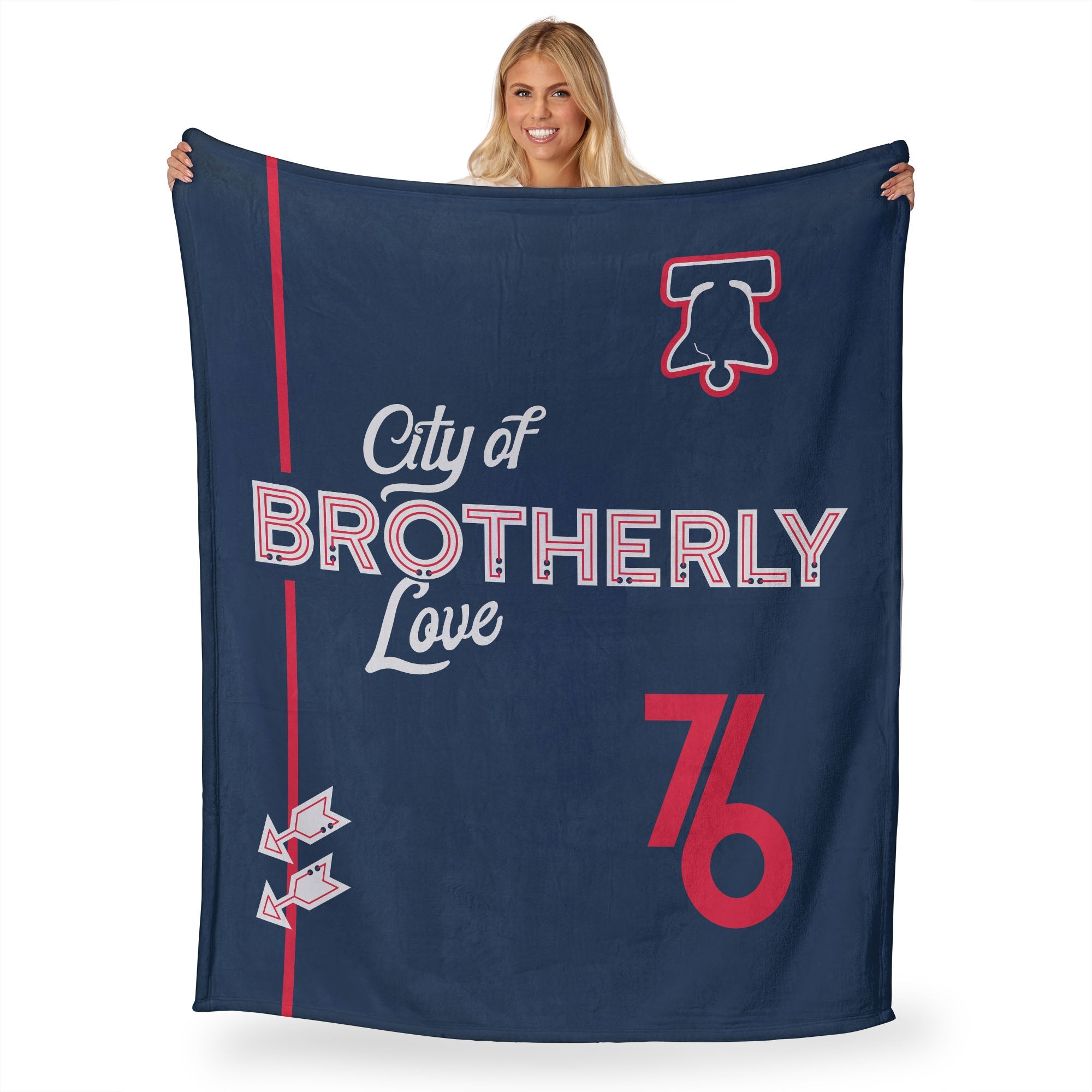 NBA Philadelphia 76ers City Edition 23-24 Silk Touch Sherpa Throw Blanket 50x60 Inches