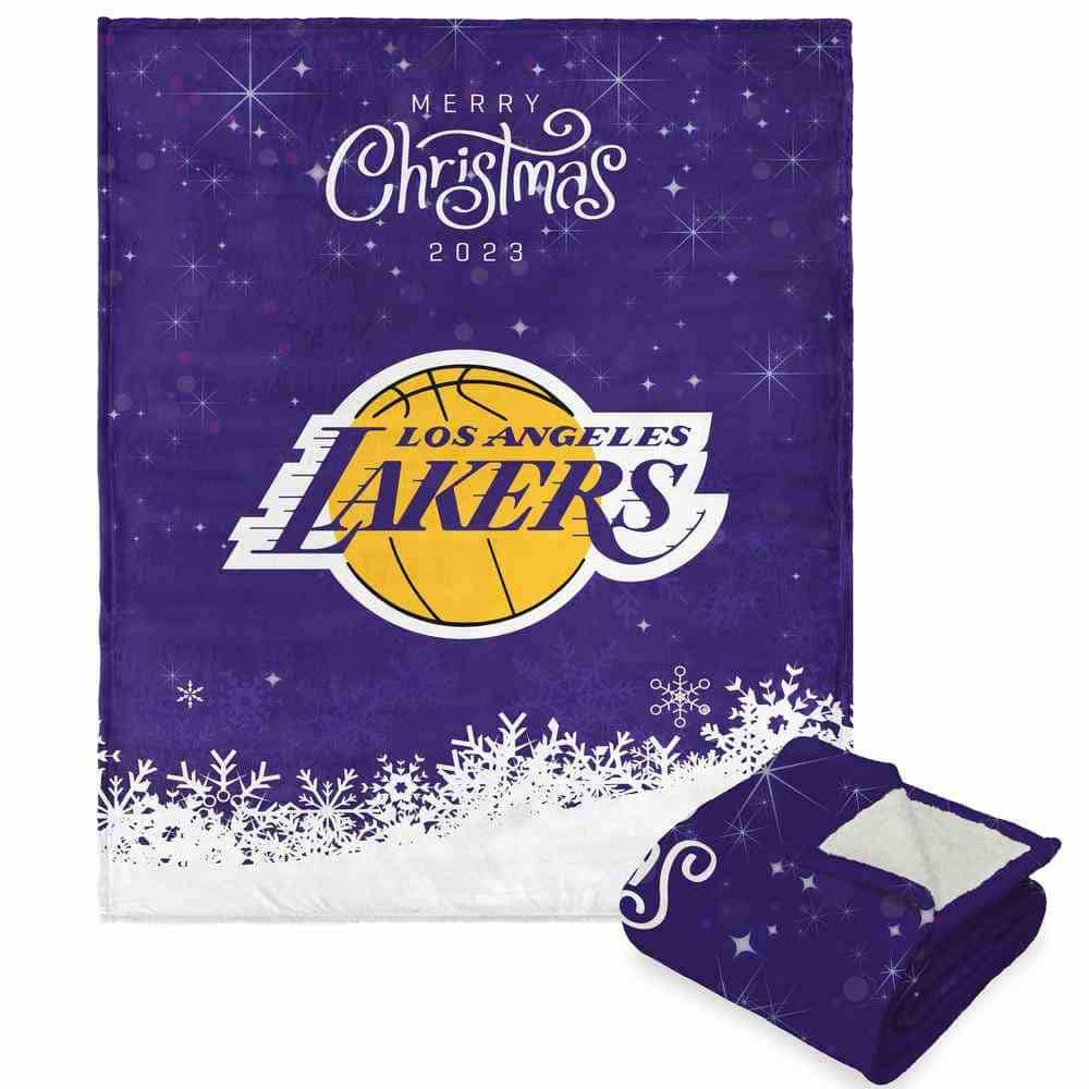 NBA Los Angeles Lakers Christmas 2023 Silk Touch Throw Blanket 50x60 Inches