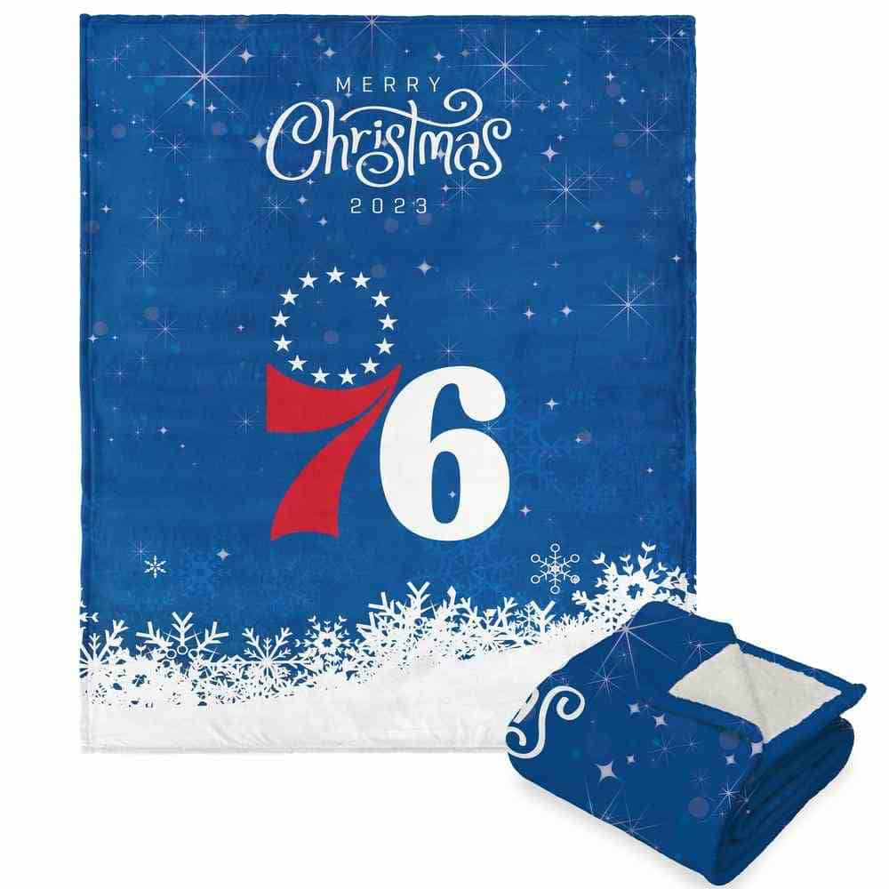 NBA Philadelphia 76ers Christmas 2023 Silk Touch Throw Blanket 50x60 Inches