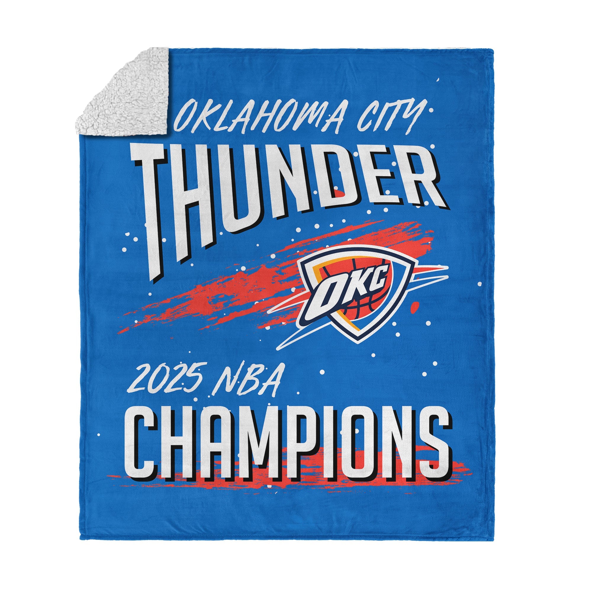 Oklahoma City Thunder NBA Net Gain Silk Touch Sherpa Throw Blanket 50 x 60 inches