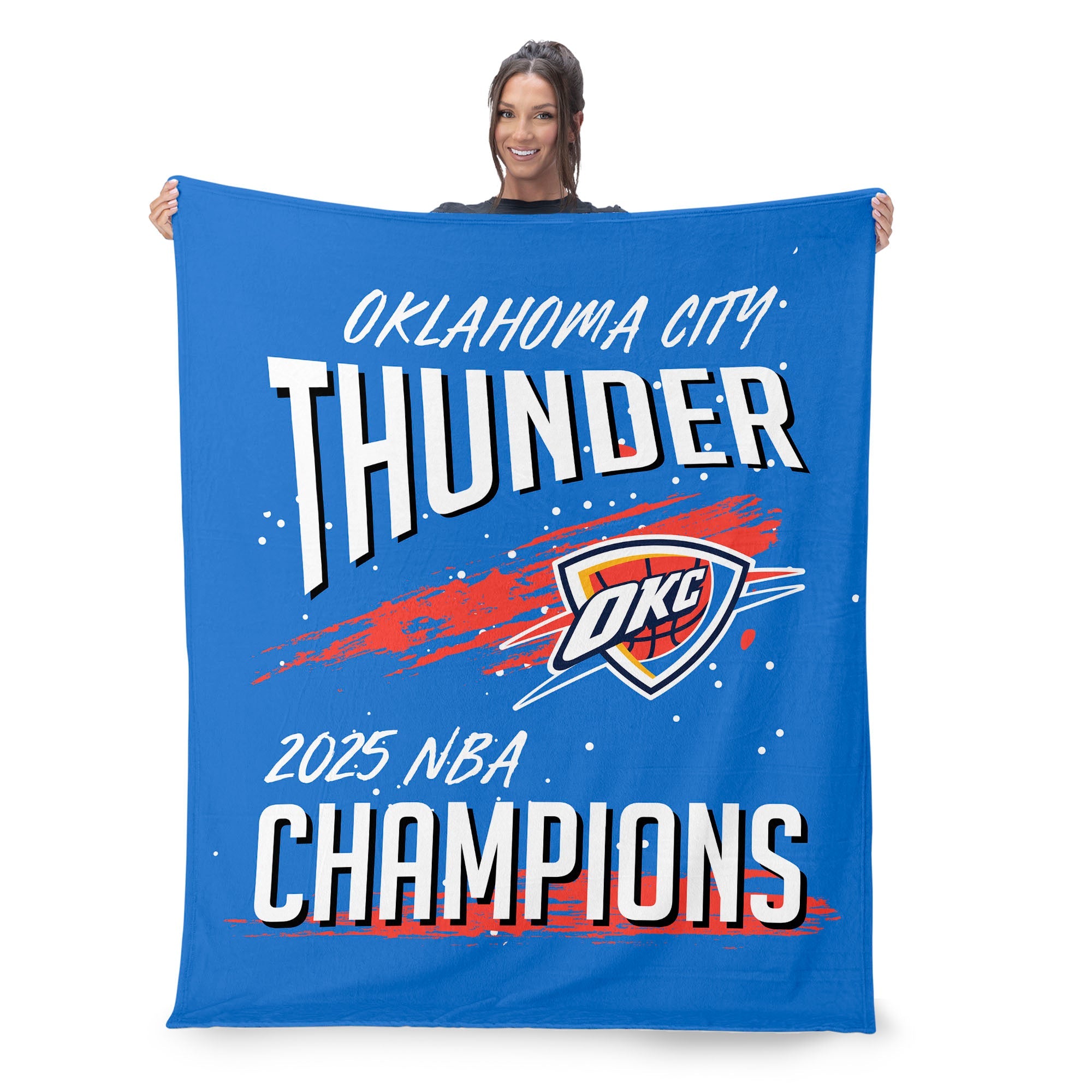 Oklahoma City Thunder NBA Net Gain Silk Touch Sherpa Throw Blanket 50 x 60 inches