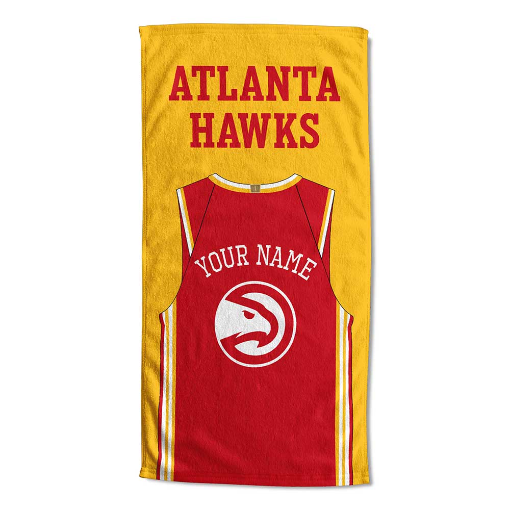 NBA Atlanta Hawks Jersey Personalized Beach Towel 30x60 Inches