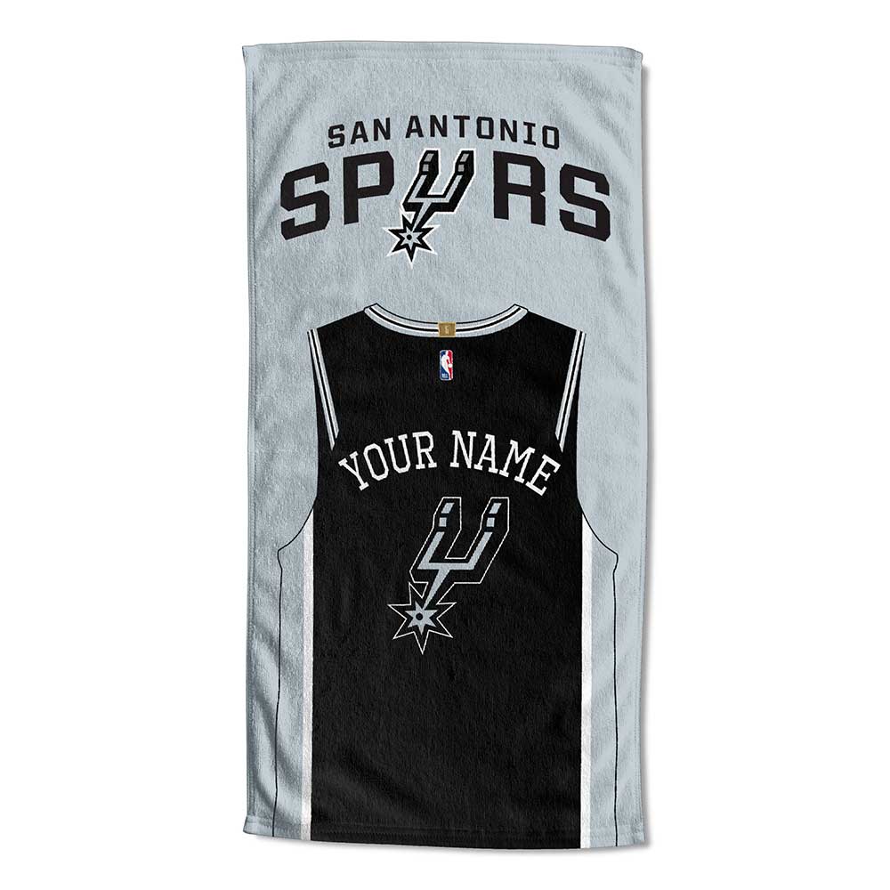 NBA San Antonio Spurs Jersey Personalized Beach Towel 30x60 Inches