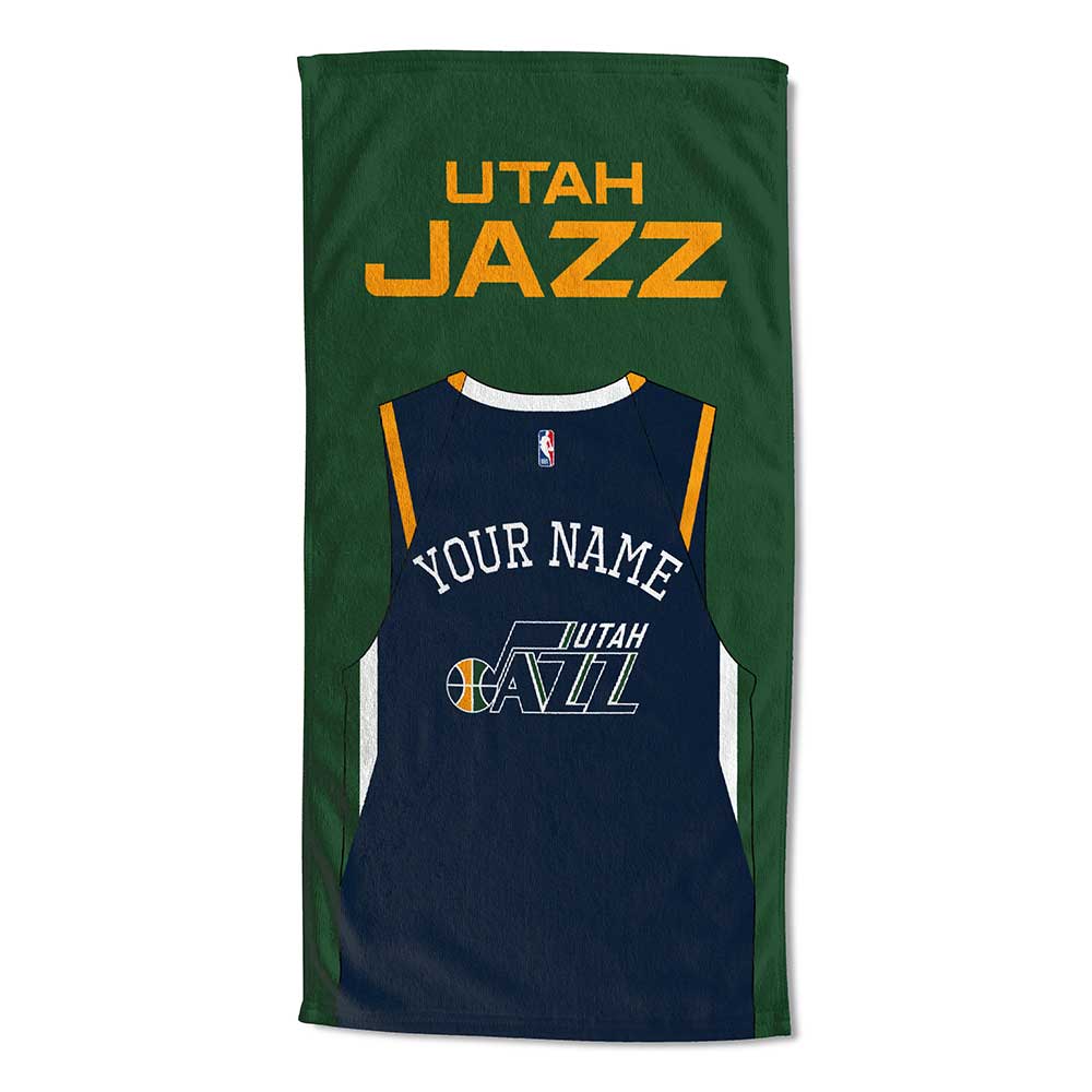 NBA Utah Jazz Jersey Personalized Beach Towel 30x60 Inches