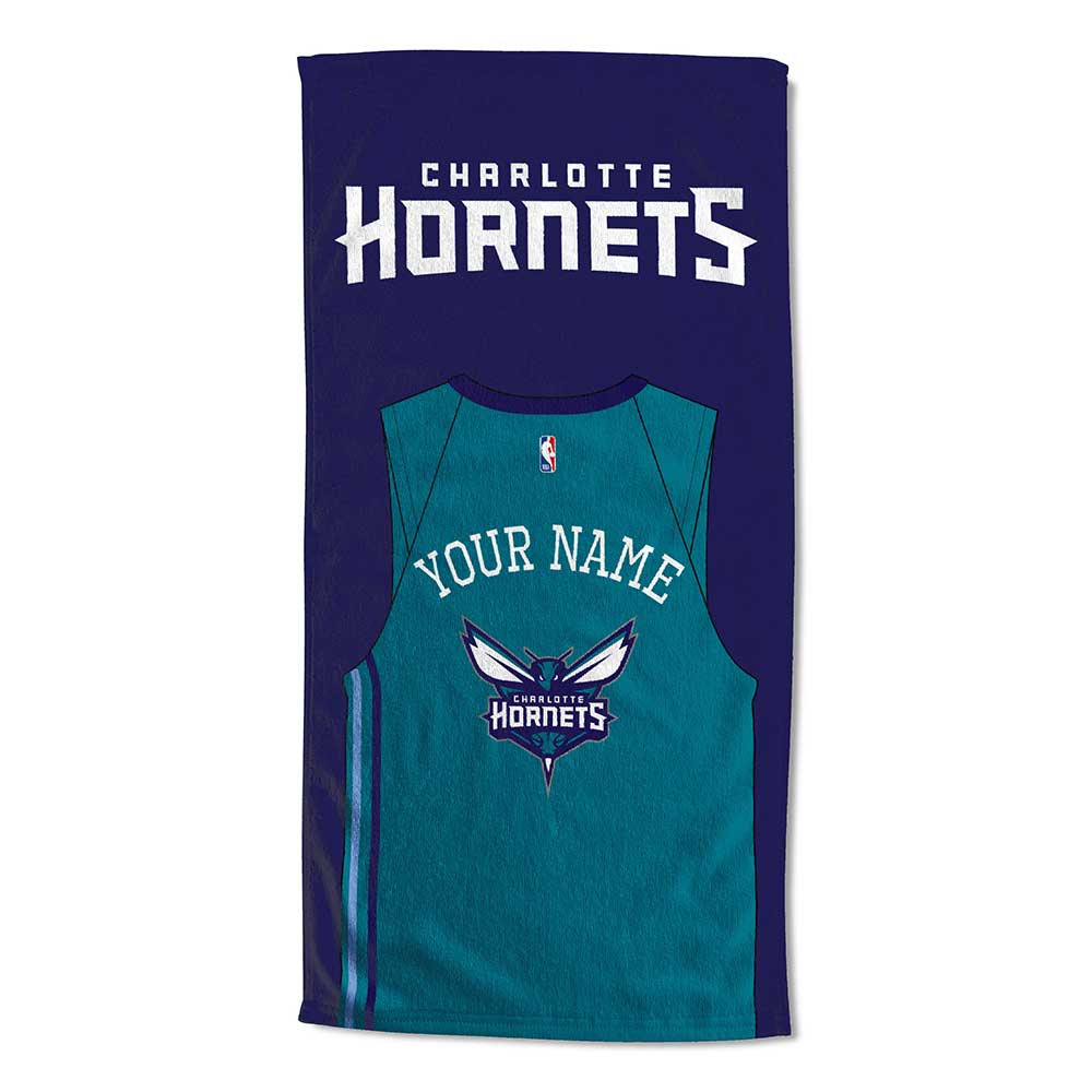 NBA Charlotte Hornets Jersey Personalized Beach Towel 30x60 Inches