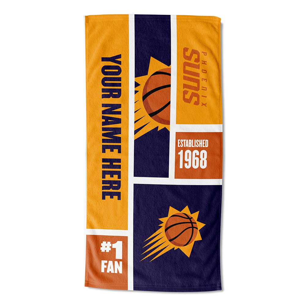 NBA Phoenix Suns Colorblock Personalized Beach Towel 30x60 Inches