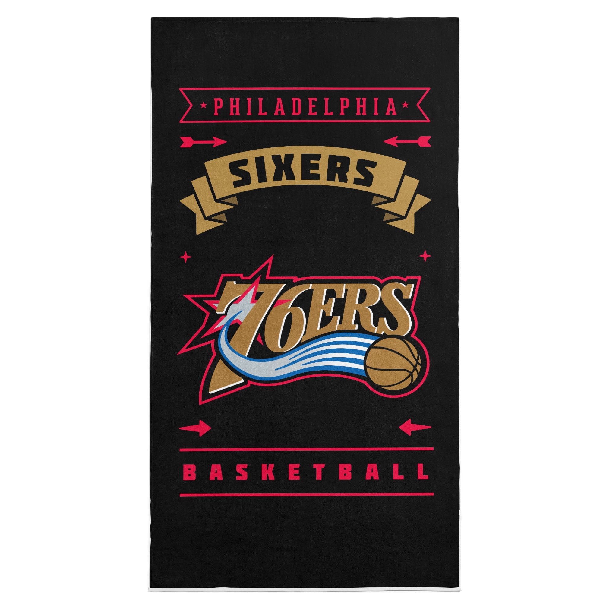 NBA Philadelphia 76ers Hardwood Classics Beach Towel 30x60 Inches