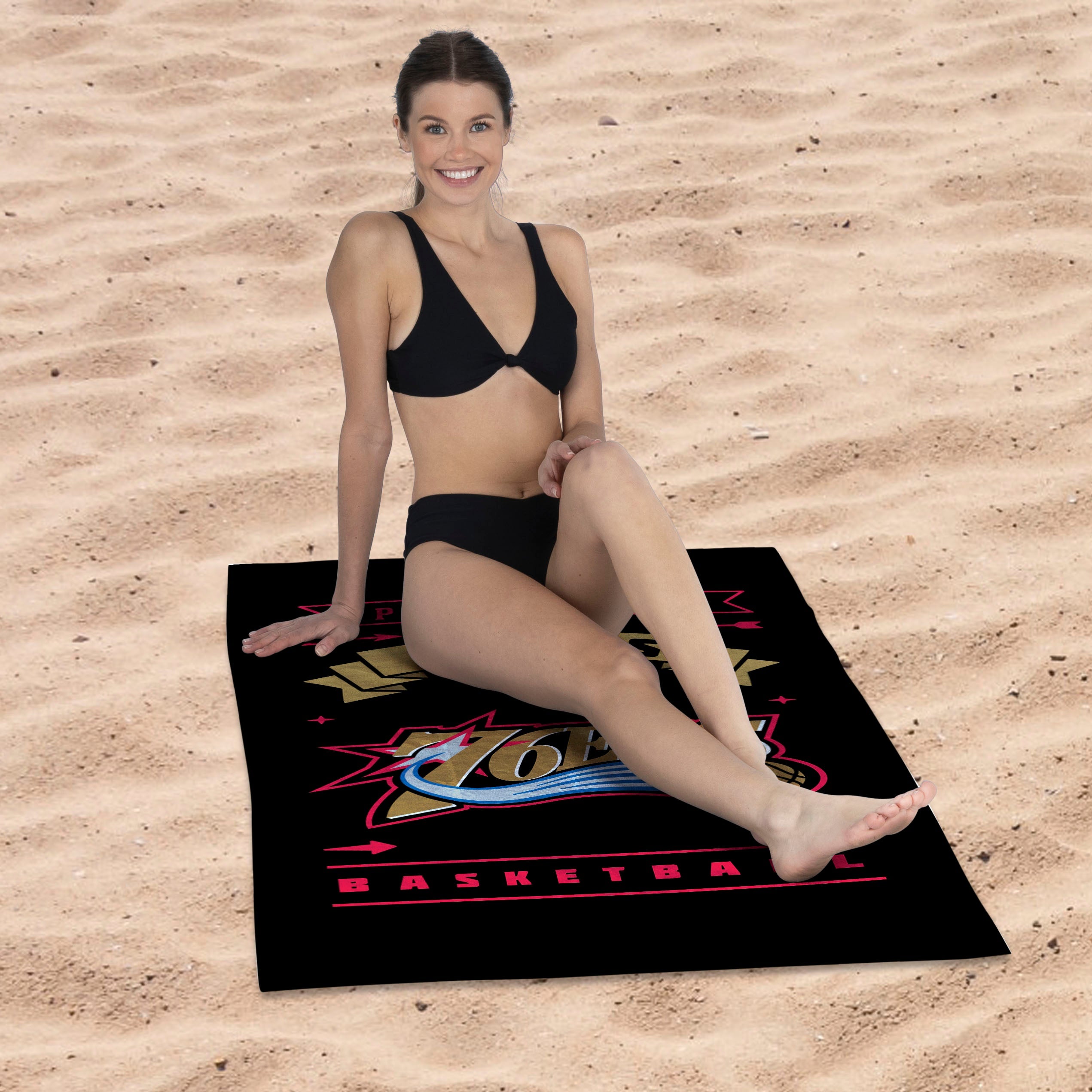 NBA Philadelphia 76ers Hardwood Classics Beach Towel 30x60 Inches