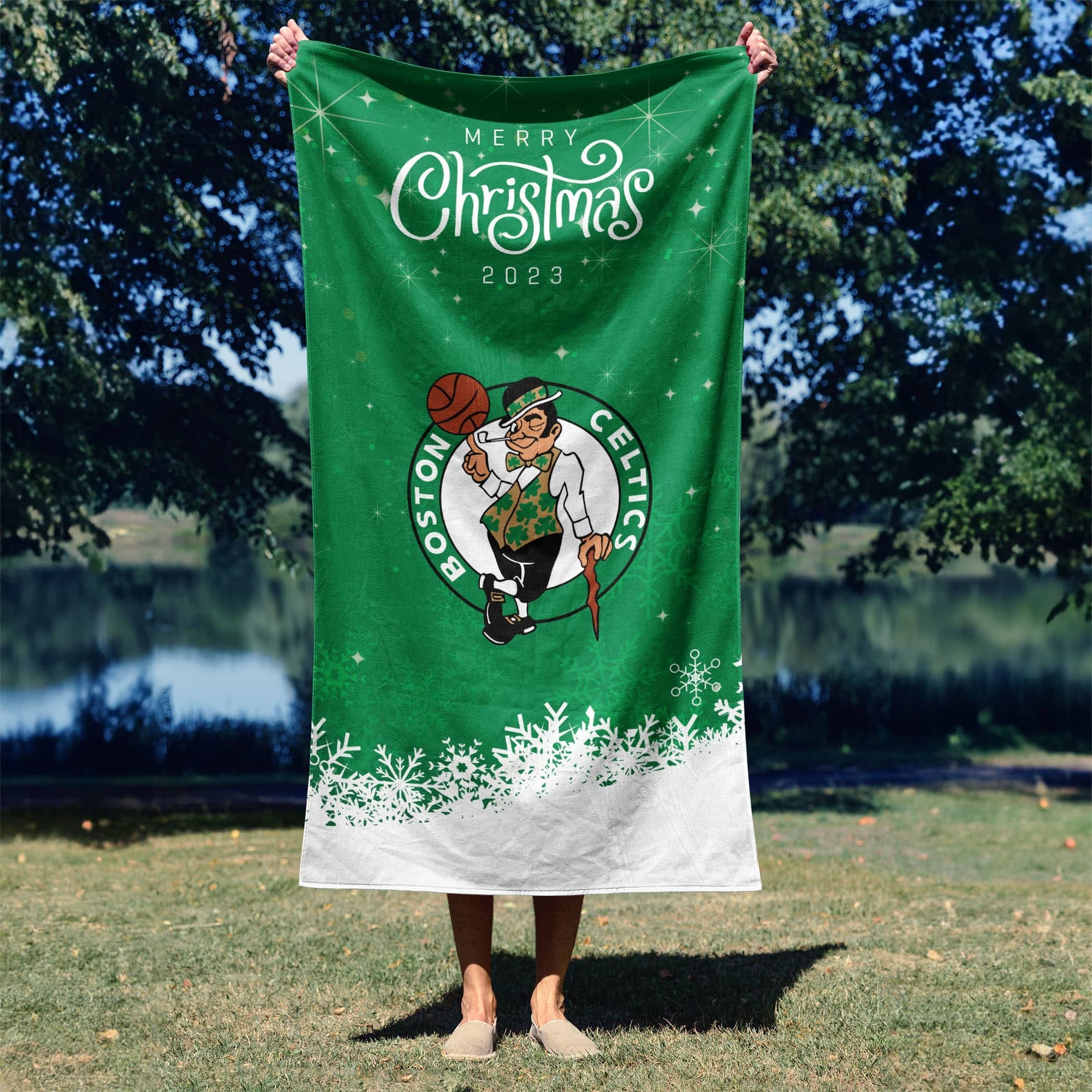 NBA Boston Celtics Christmas 2023 Beach Towel 30x60 Inches