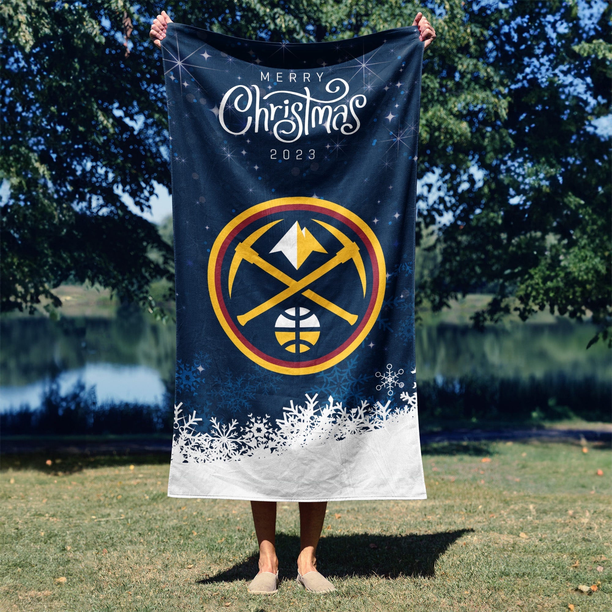 NBA Denver Nuggets Christmas 2023 Beach Towel 30x60 Inches