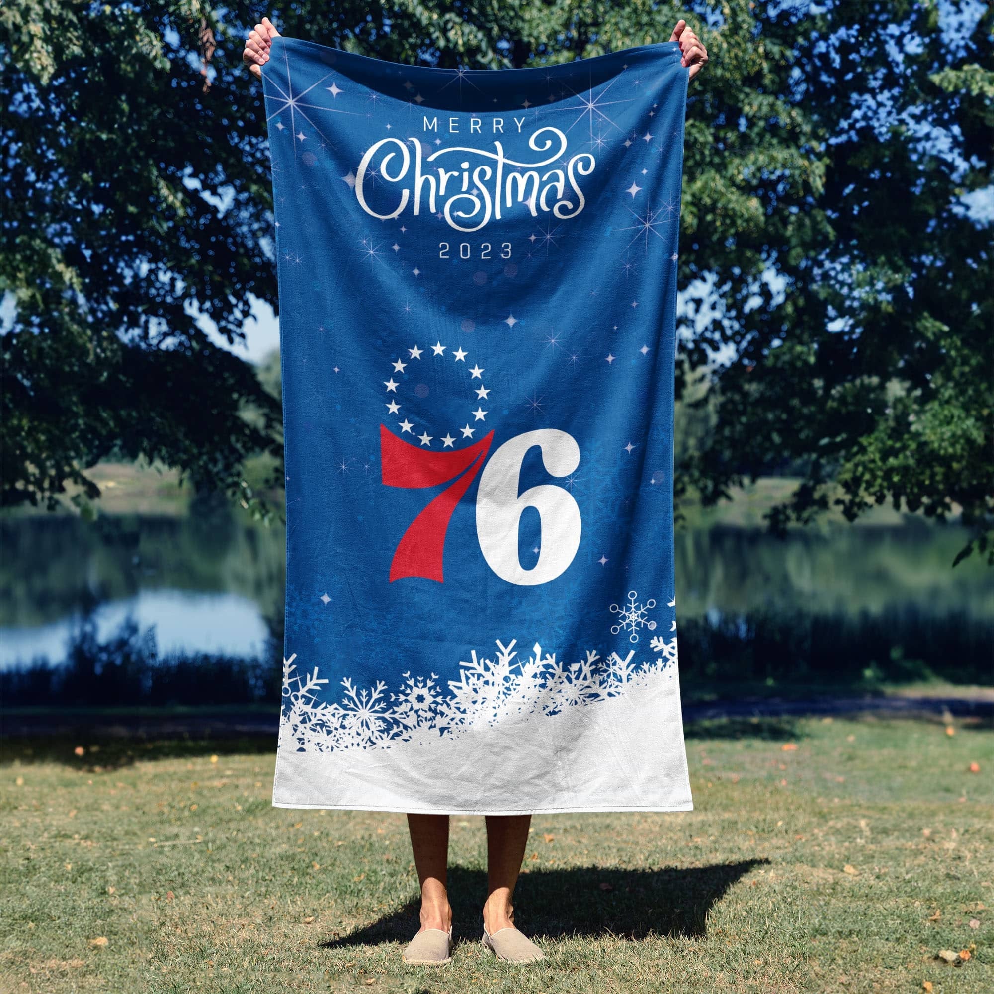 NBA Philadelphia 76ers Christmas 2023 Beach Towel 30x60 Inches