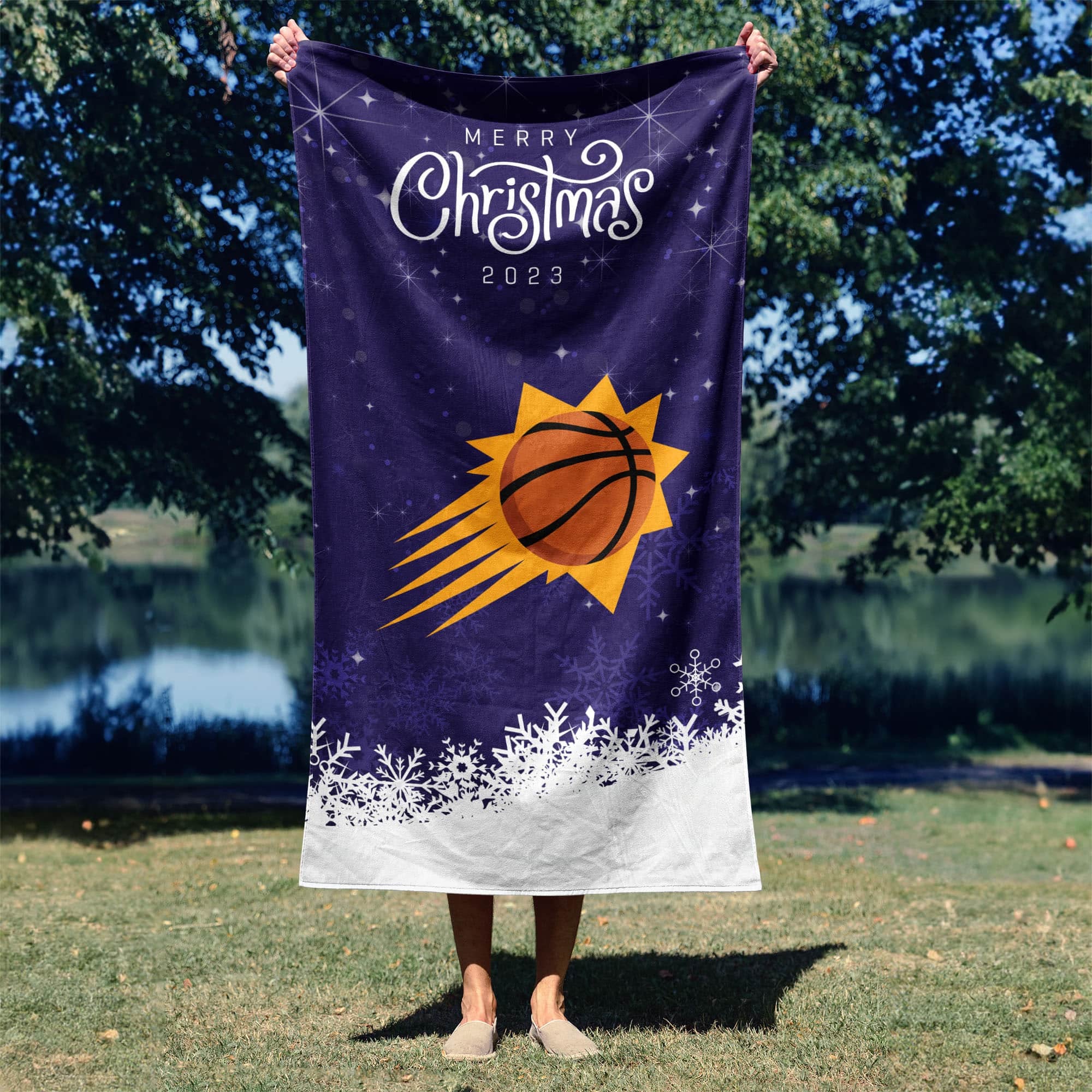 NBA Phoenix Suns Christmas 2023 Beach Towel 30x60 Inches