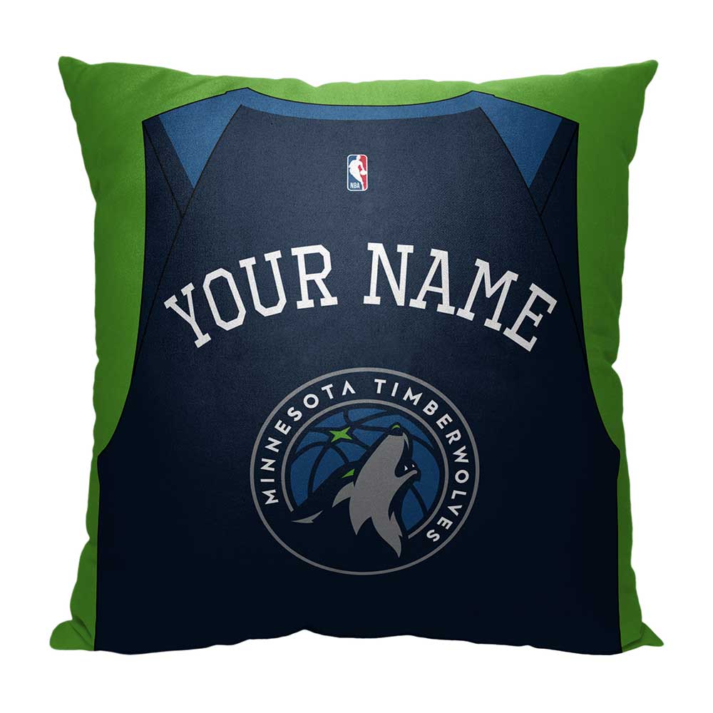 NBA Minnesota Timberwolves Jersey Personalized Throw Pillow 18x18 Inches