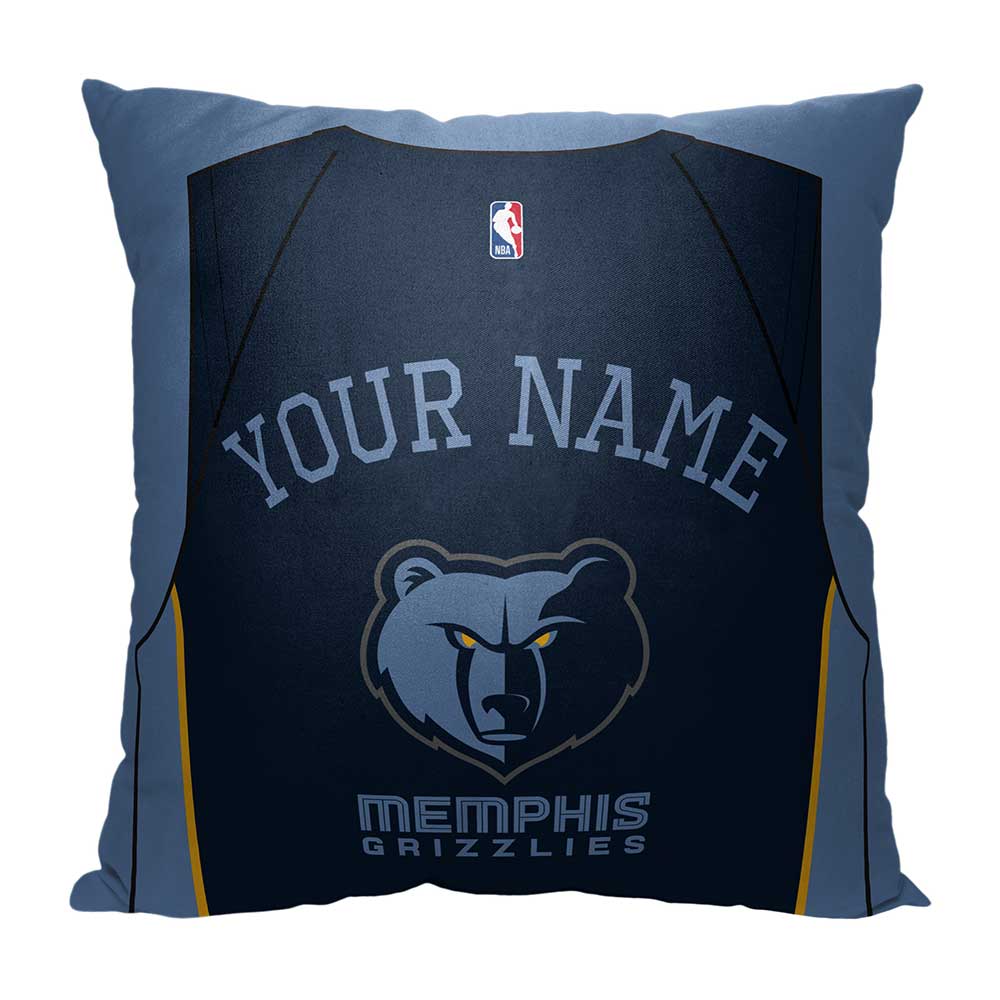 NBA Memphis Grizzlies Jersey Personalized Throw Pillow 18x18 Inches