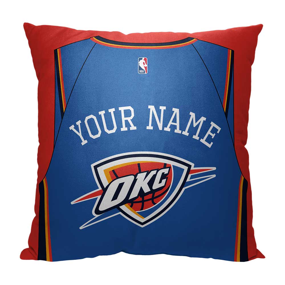 NBA Oklahoma City Thunder Jersey Personalized Throw Pillow 18x18 Inches