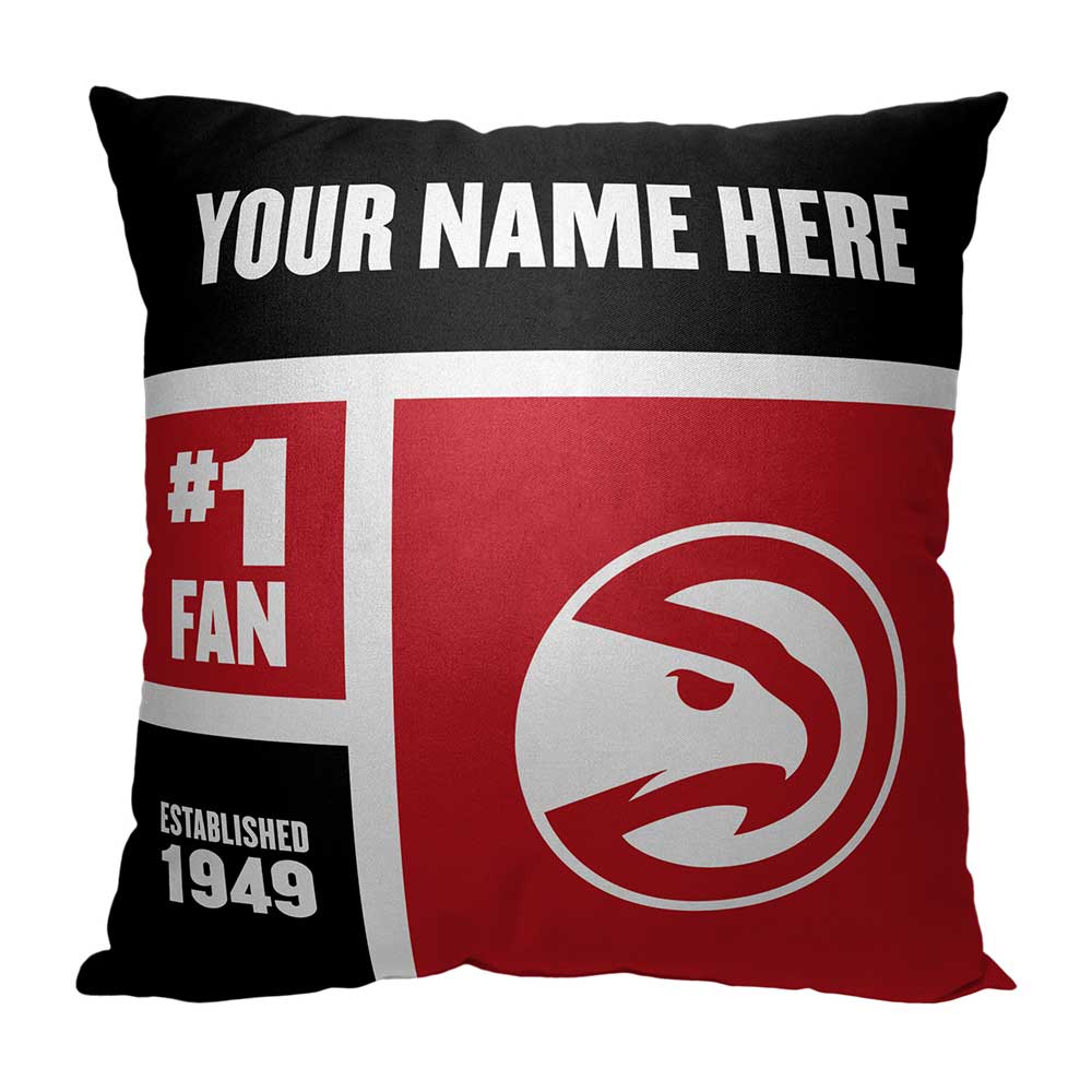NBA Atlanta Hawks Colorblock Personalized Throw Pillow 18x18 Inches