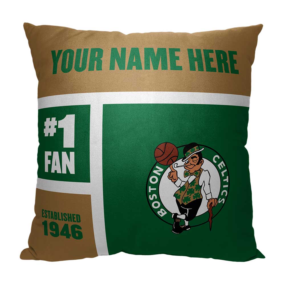 NBA Boston Celtics Colorblock Personalized Throw Pillow 18x18 Inches