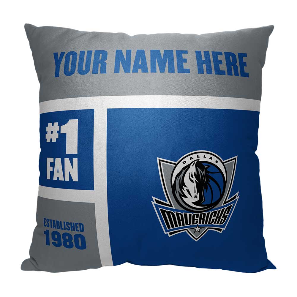 NBA Dallas Mavericks Colorblock Personalized Throw Pillow 18x18 Inches