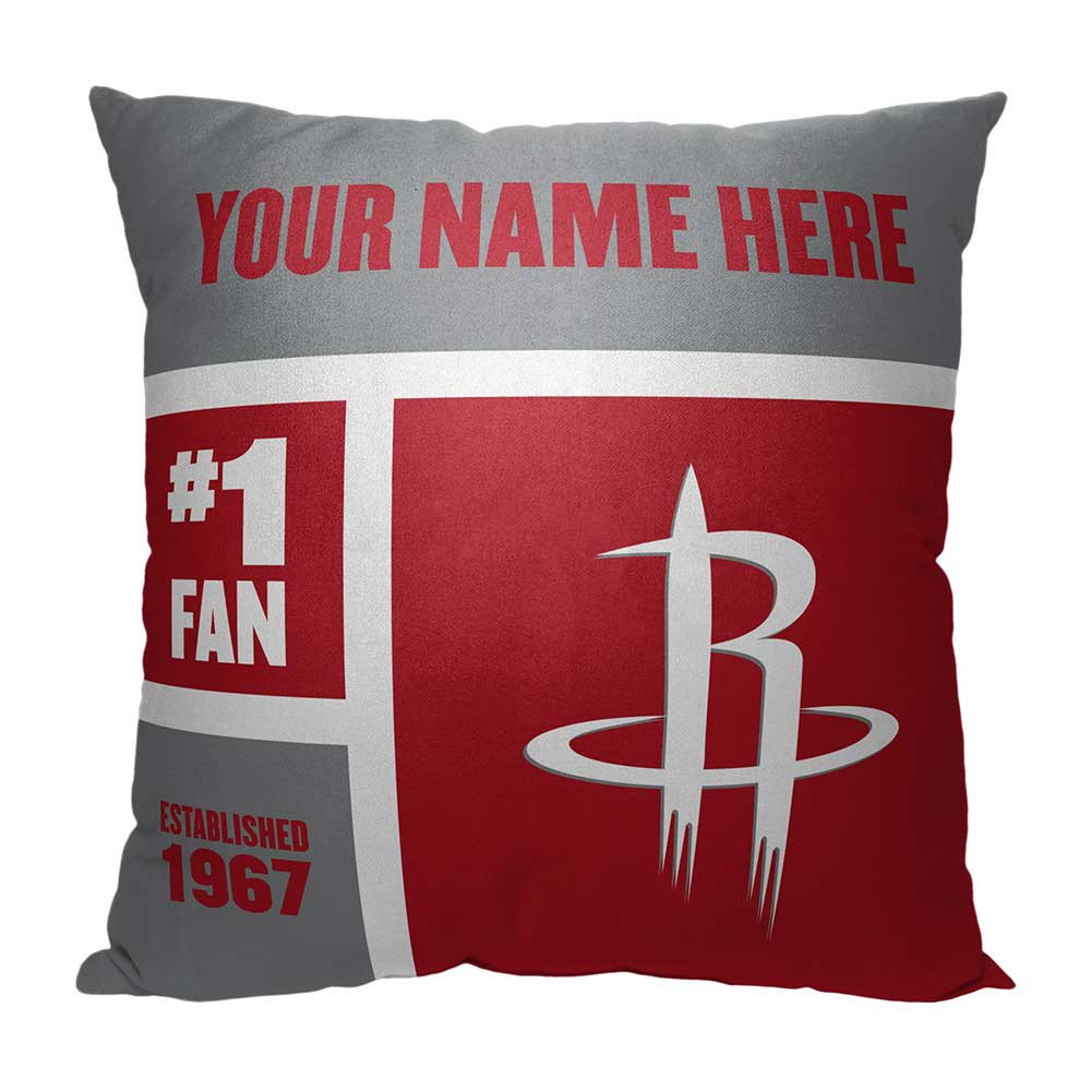 NBA Houston Rockets Colorblock Personalized Throw Pillow 18x18 Inches