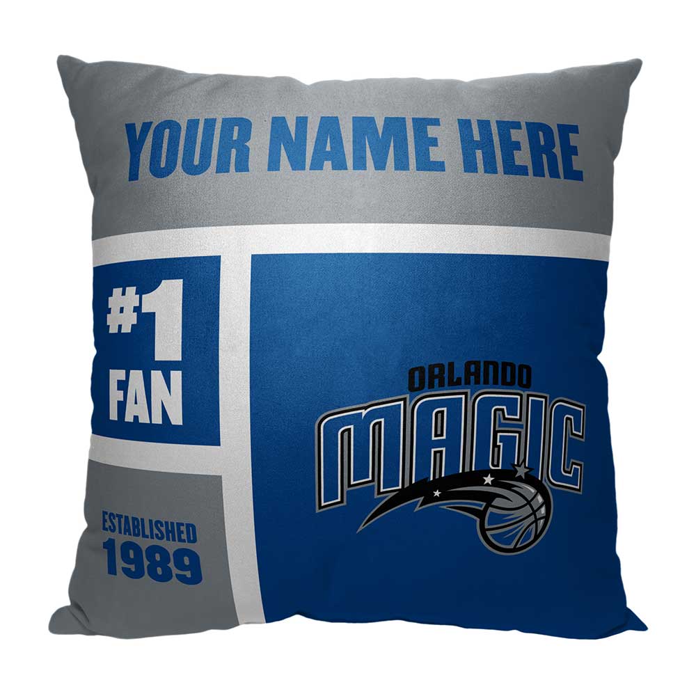 NBA Orlando Magic Colorblock Personalized Throw Pillow 18x18 Inches