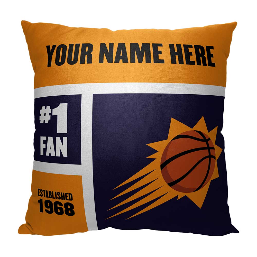 NBA Phoenix Suns Colorblock Personalized Throw Pillow 18x18 Inches