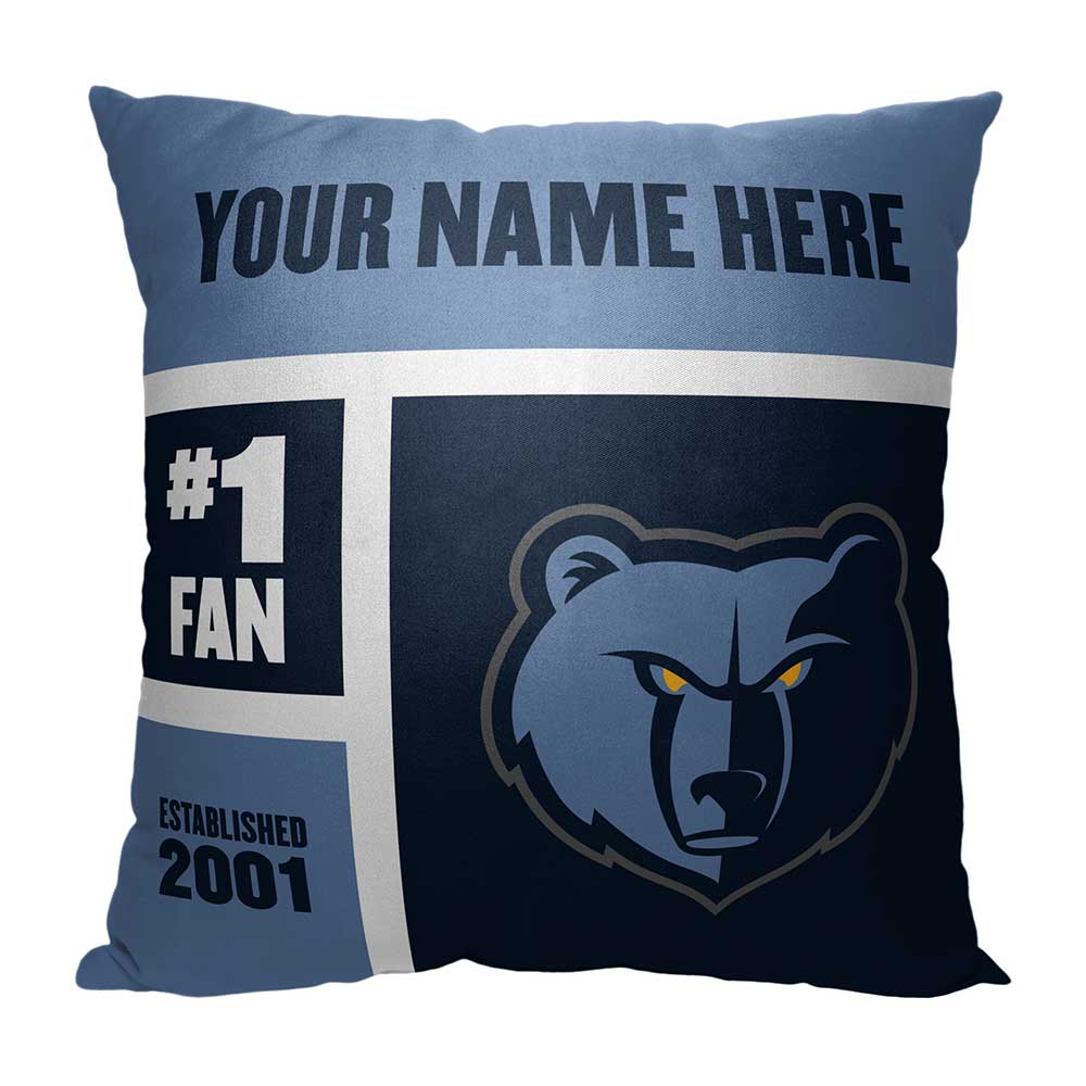 NBA Memphis Grizzlies Colorblock Personalized Throw Pillow 18x18 Inches