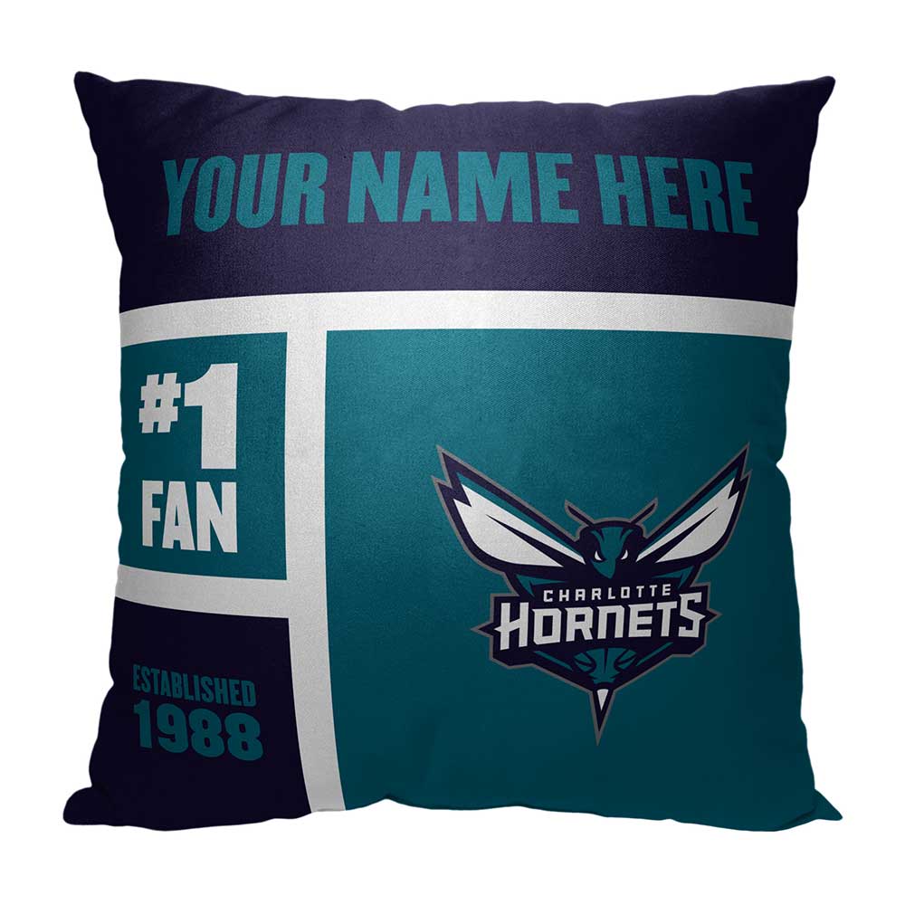 NBA Charlotte Hornets Colorblock Personalized Throw Pillow 18x18 Inches