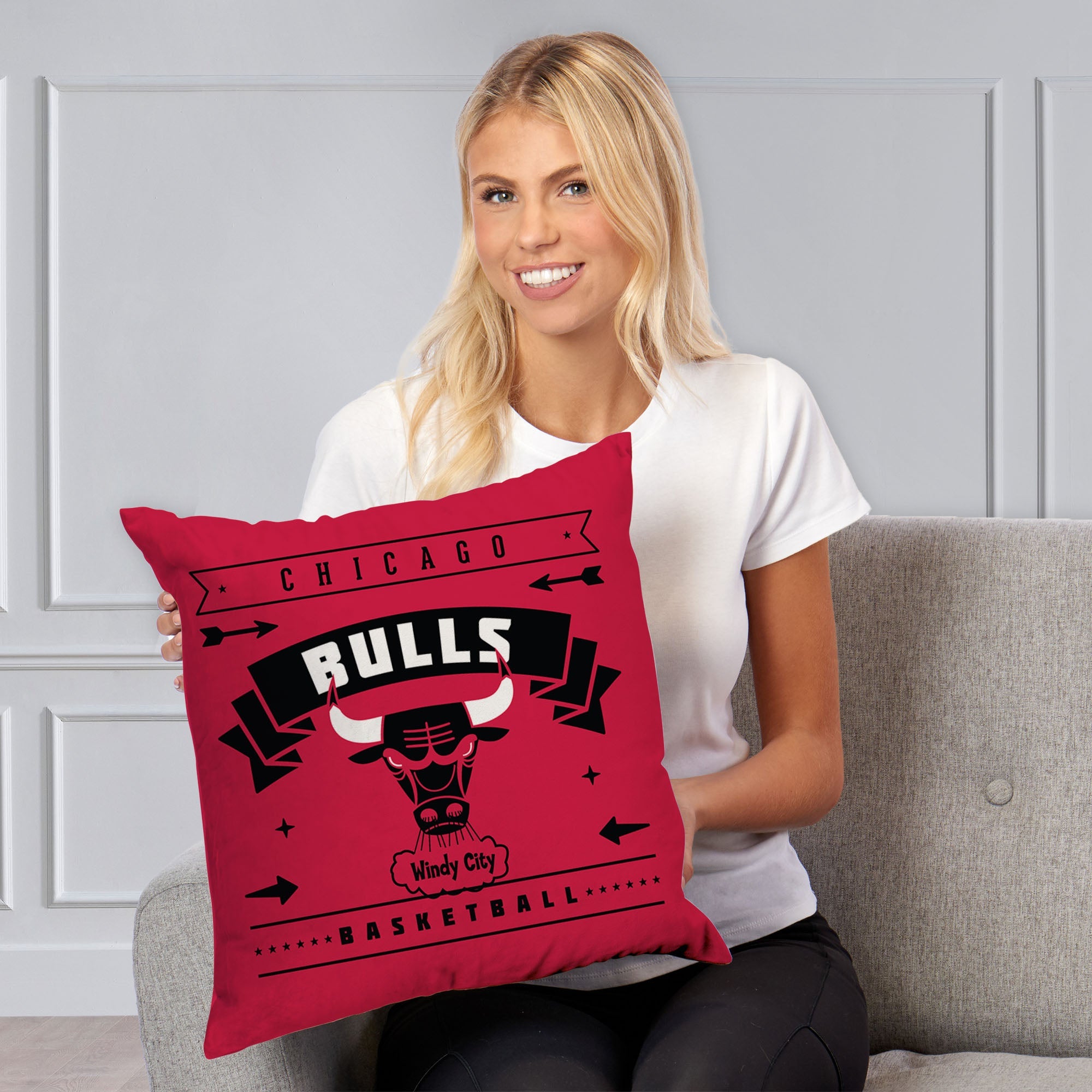 NBA Chicago Bulls Hardwood Classic Throw Pillow 18x18 Inches