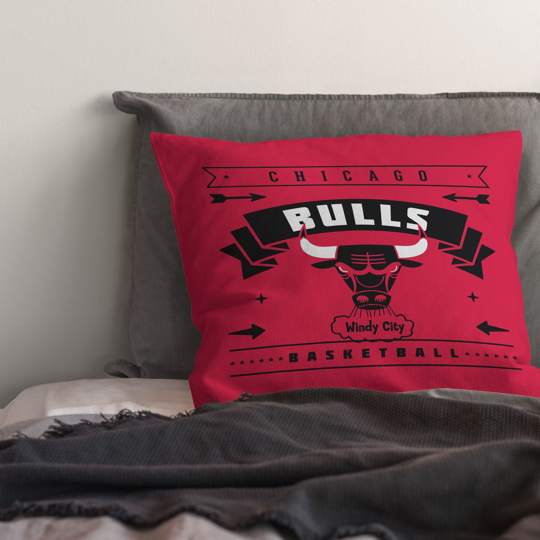 NBA Chicago Bulls Hardwood Classic Throw Pillow 18x18 Inches