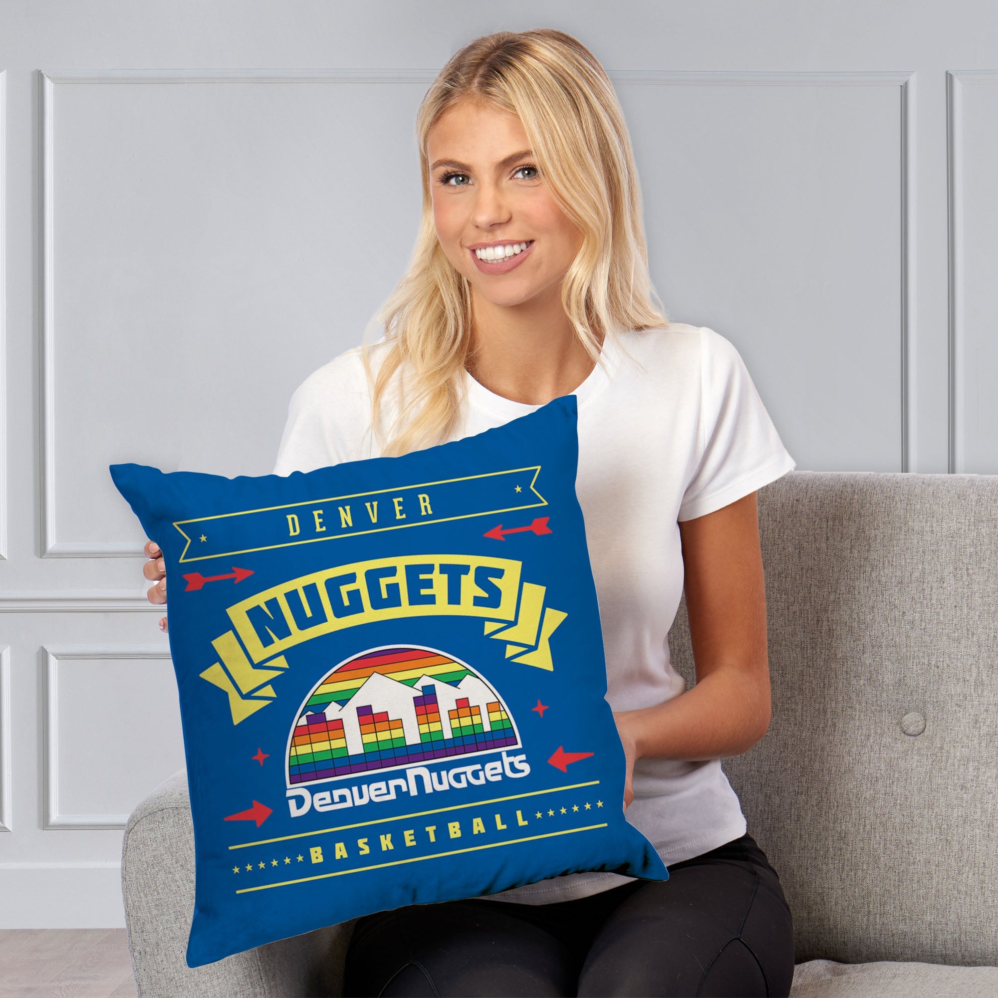 NBA Denver Nuggets Hardwood Classic Throw Pillow 18x18 Inches