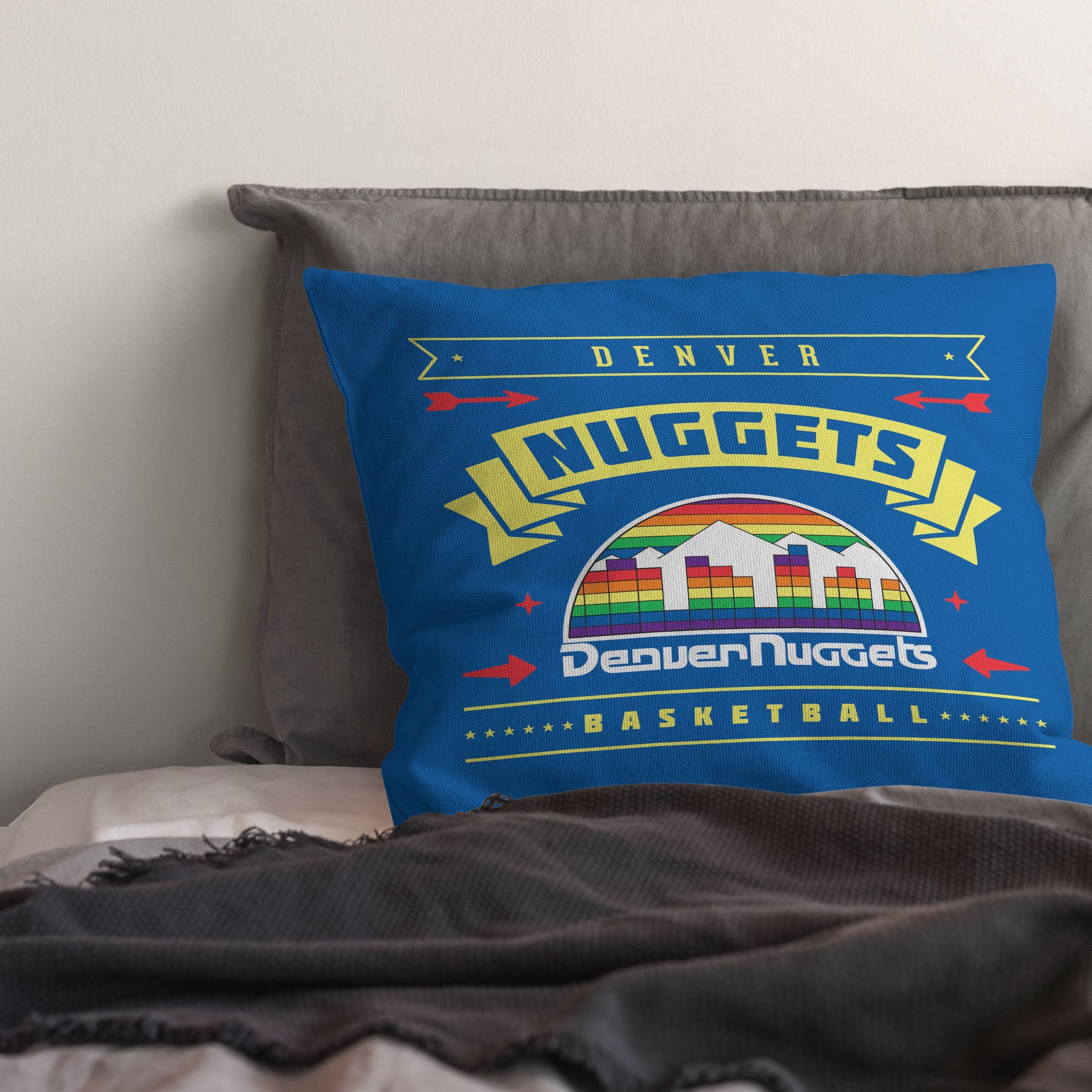 NBA Denver Nuggets Hardwood Classic Throw Pillow 18x18 Inches