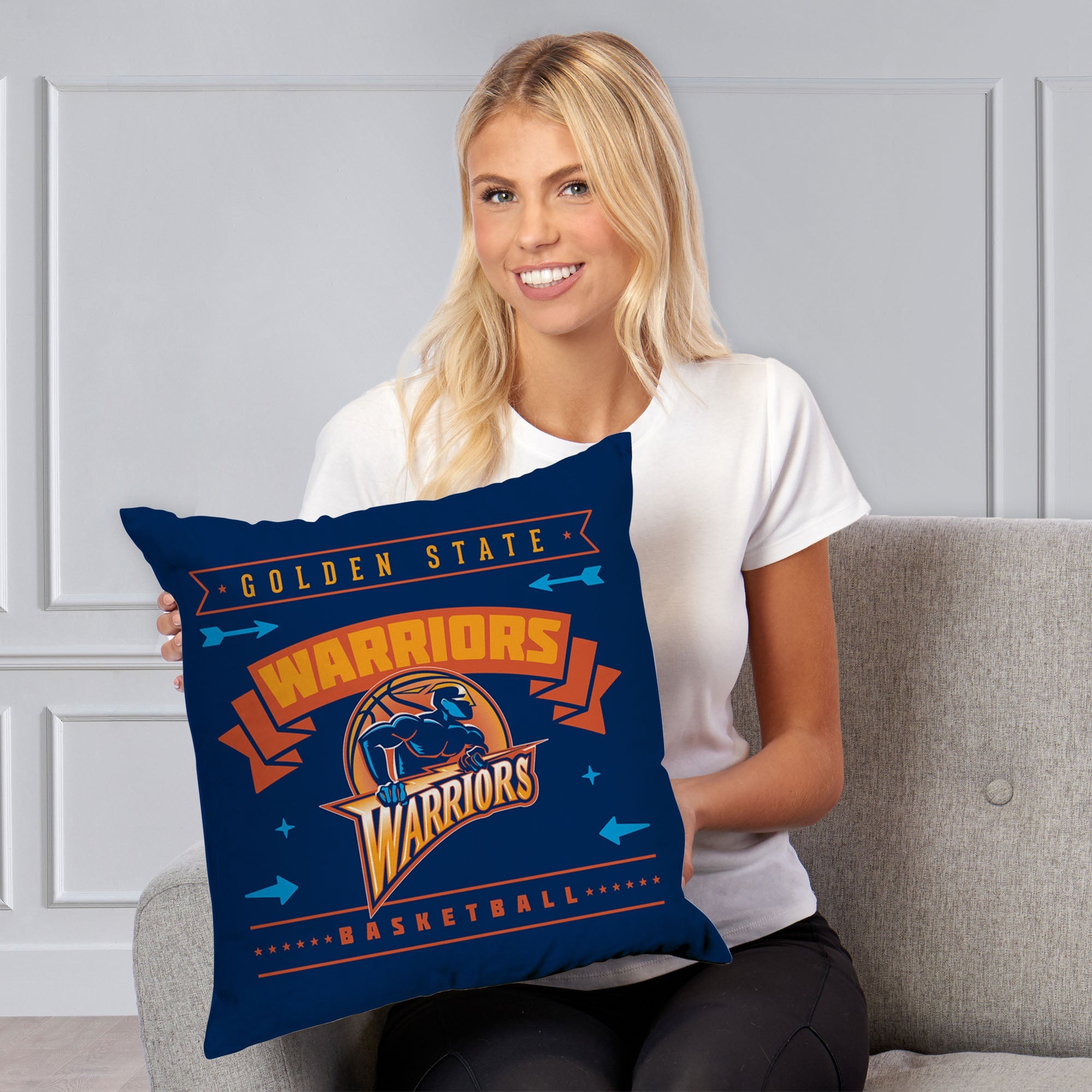 NBA Golden State Warriors Hardwood Classic Throw Pillow 18x18 Inches