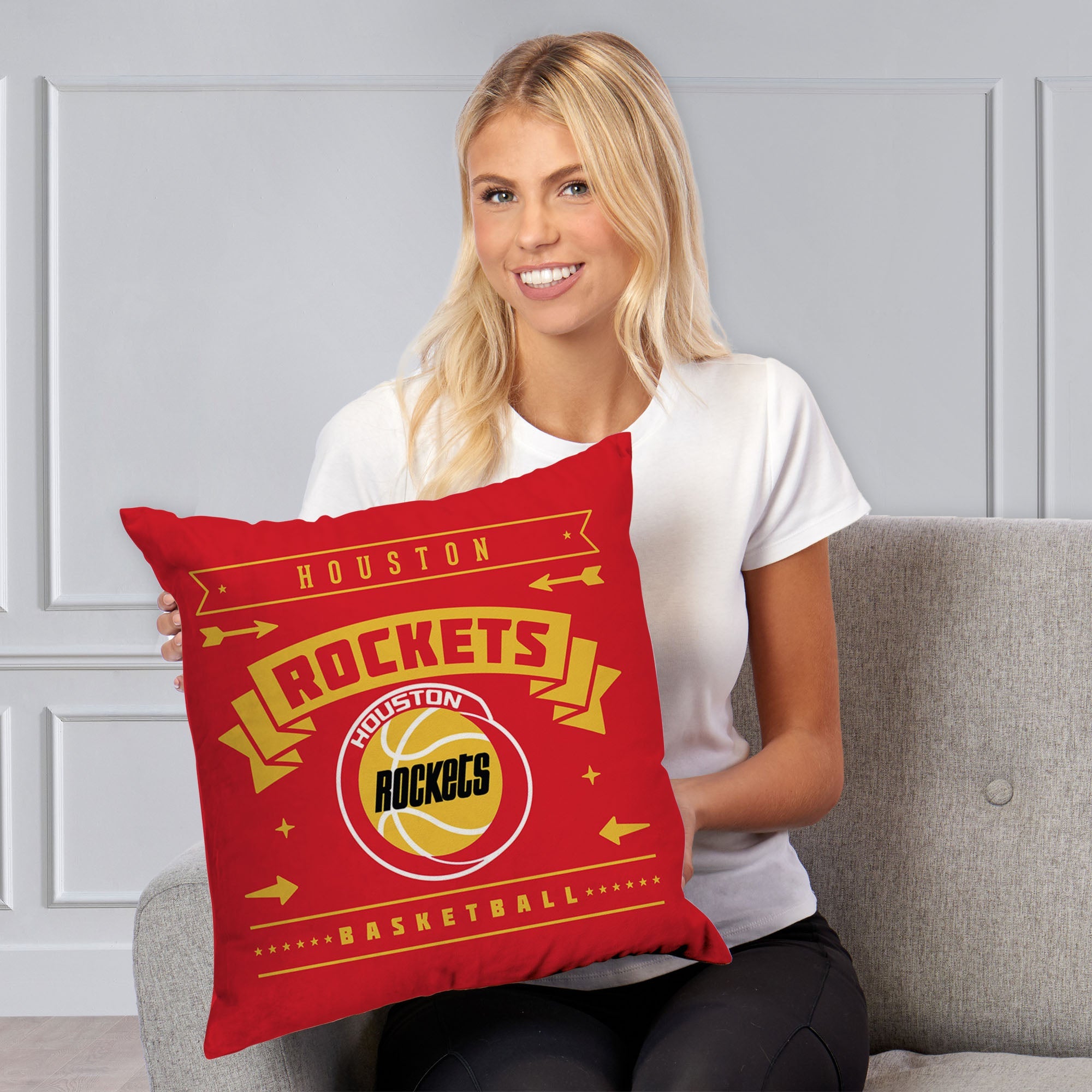 NBA Houston Rockets Hardwood Classic Throw Pillow 18x18 Inches