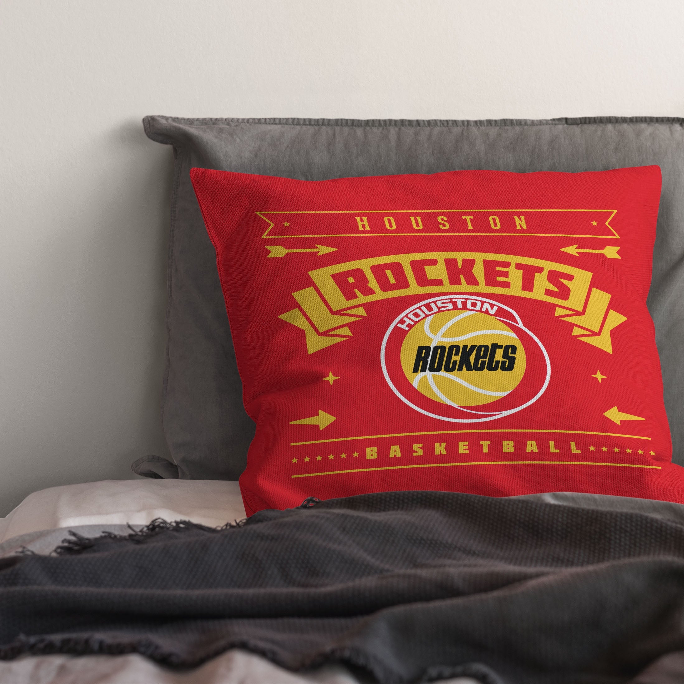 NBA Houston Rockets Hardwood Classic Throw Pillow 18x18 Inches