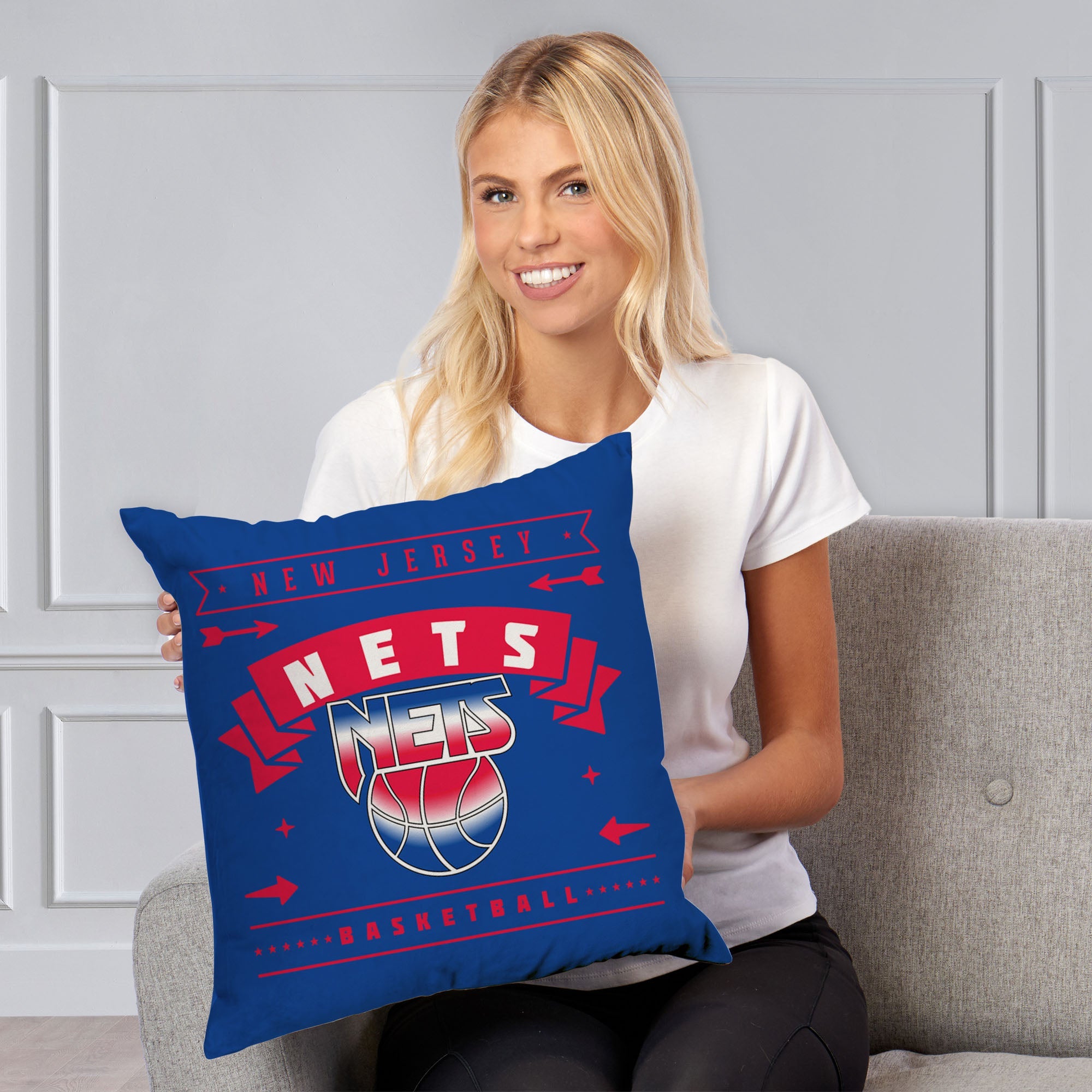 NBA Brooklyn Nets Hardwood Classic Throw Pillow 18x18 Inches