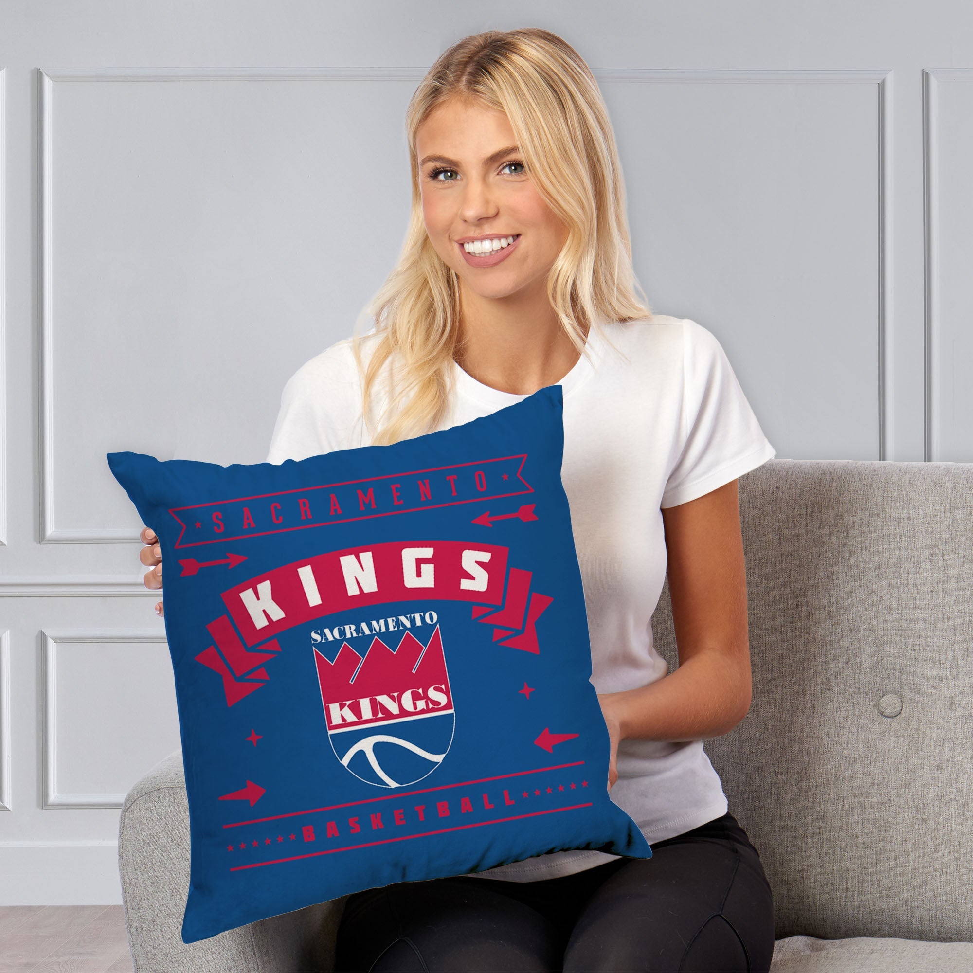 NBA Sacramento Kings Hardwood Classic Throw Pillow 18x18 Inches