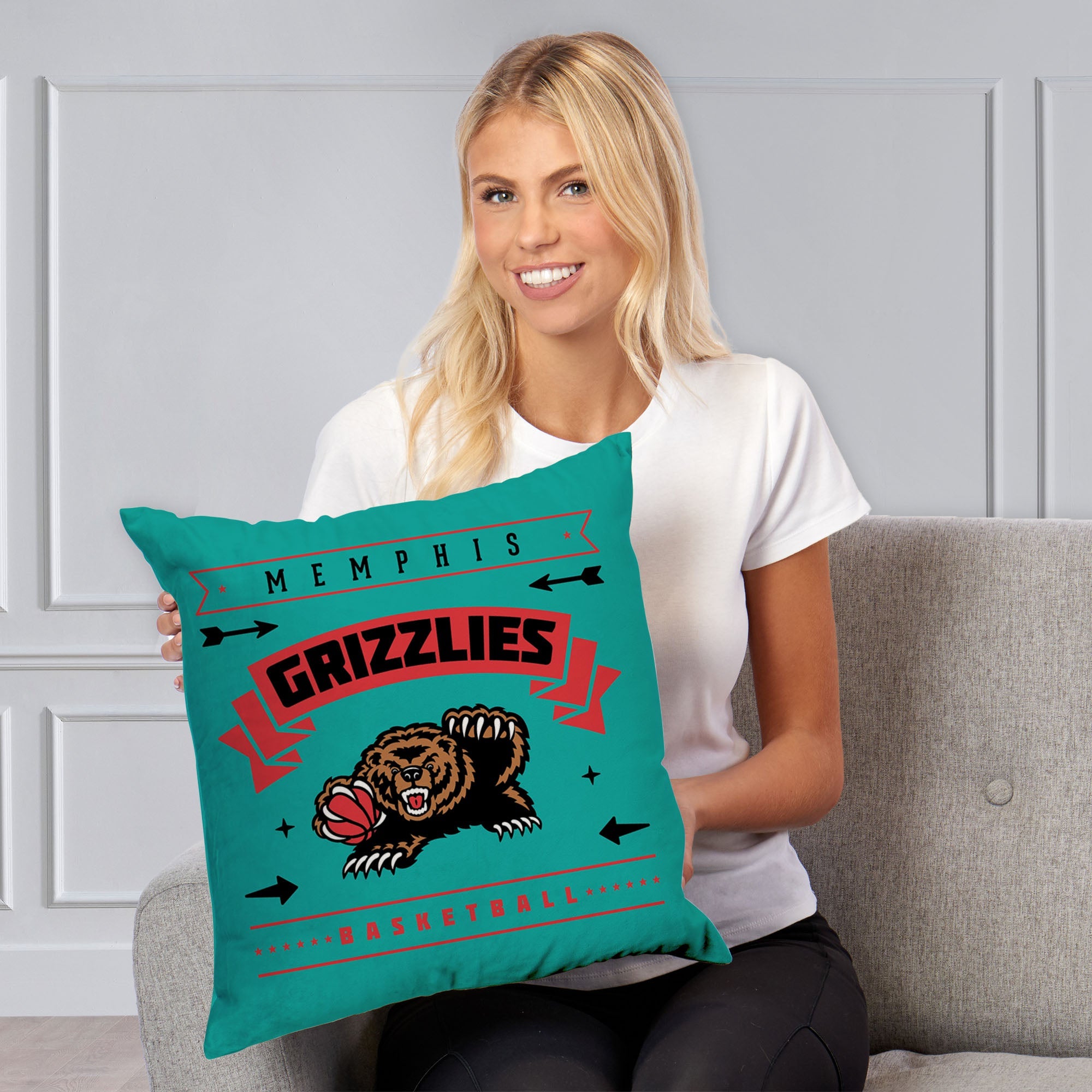 NBA Memphis Grizzlies Hardwood Classic Throw Pillow 18x18 Inches