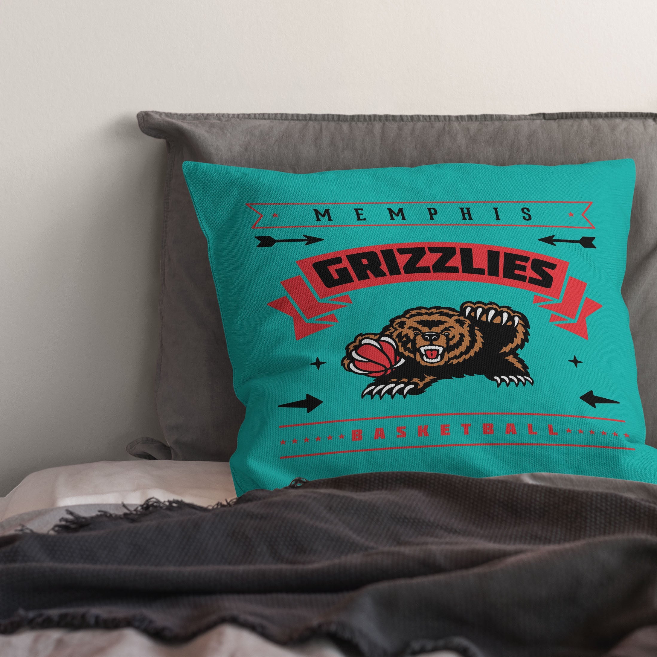 NBA Memphis Grizzlies Hardwood Classic Throw Pillow 18x18 Inches