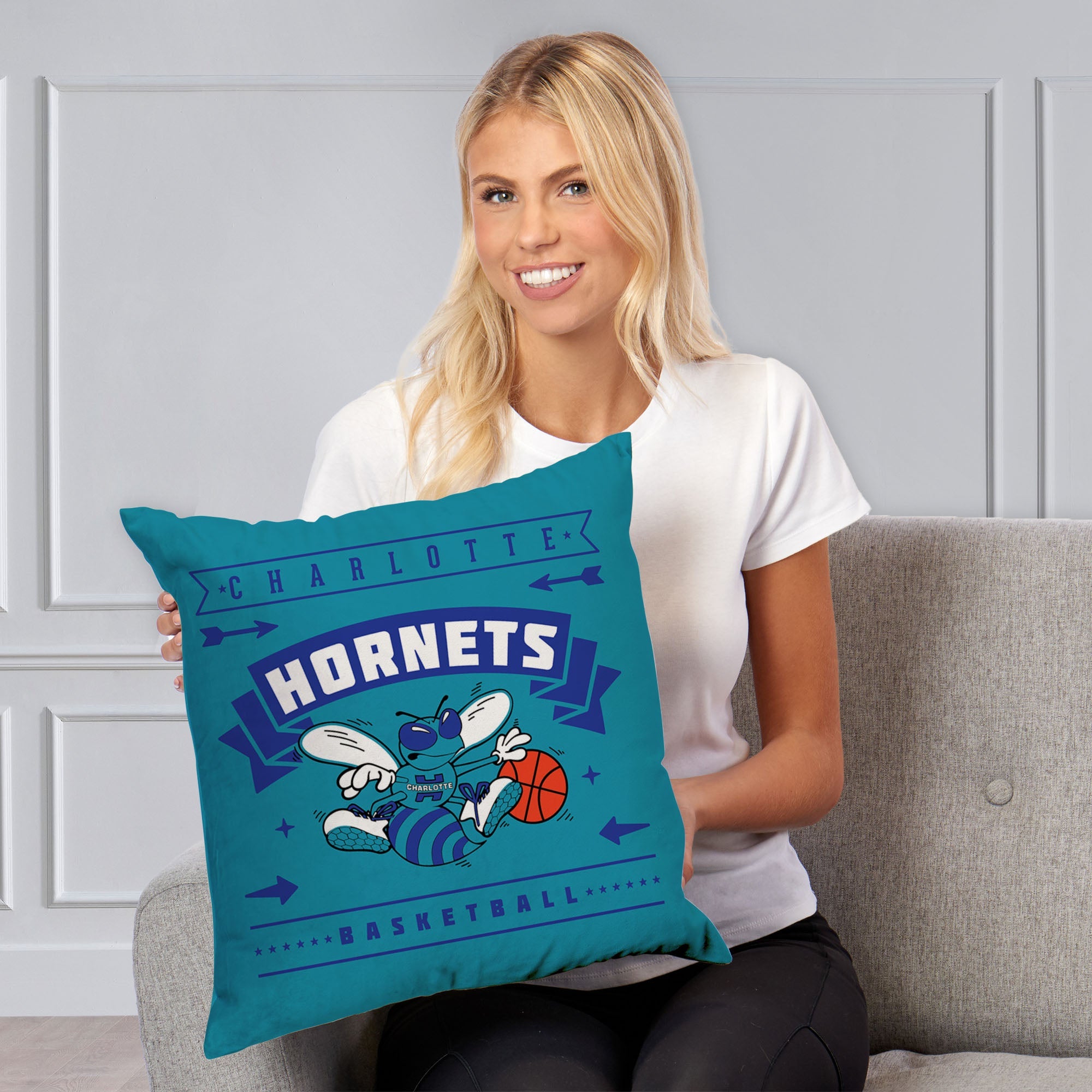 NBA Charlotte Hornets Hardwood Classic Throw Pillow 18x18 Inches