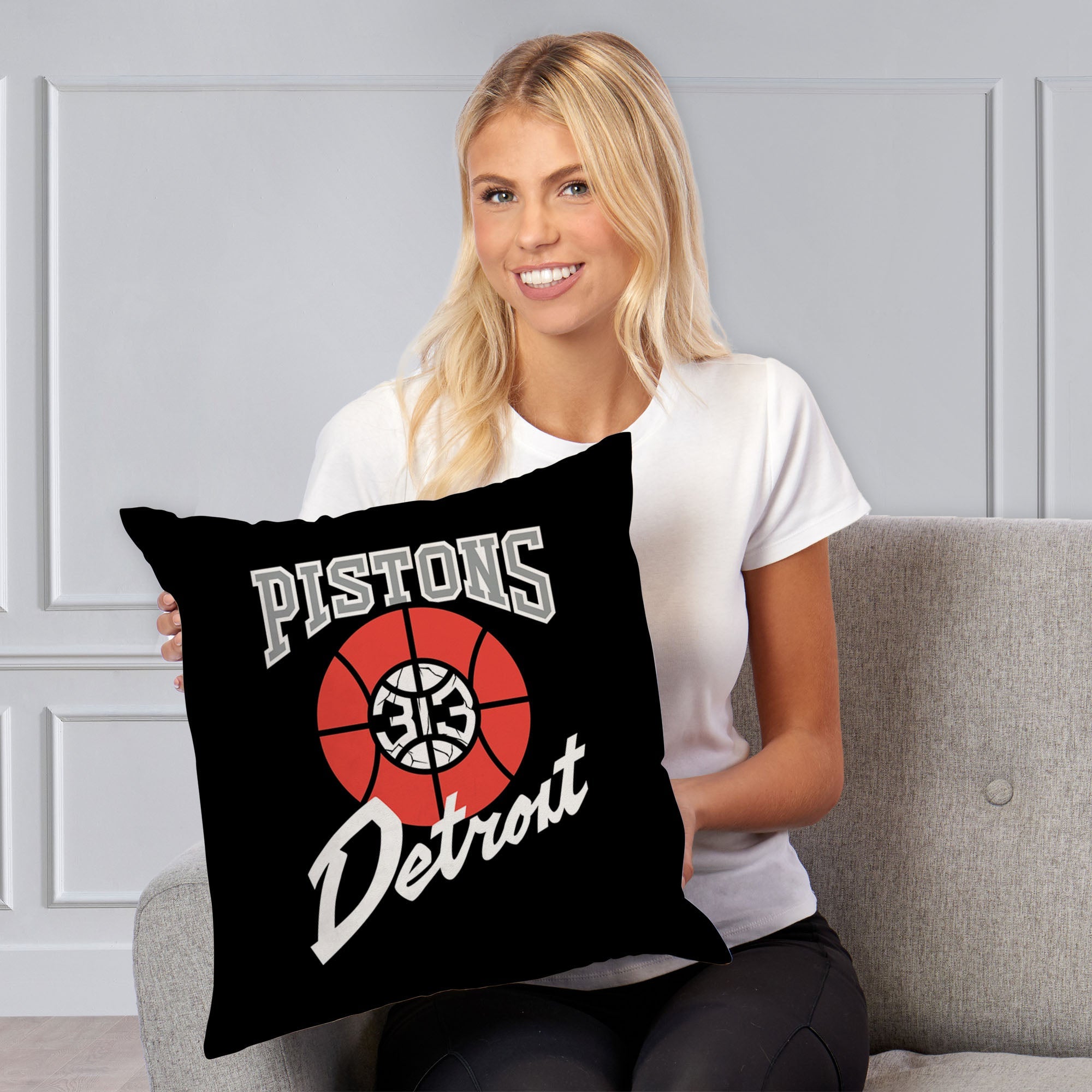 NBA Detroit Pistons City Edition 23-24 Throw Pillow 18x18 Inches