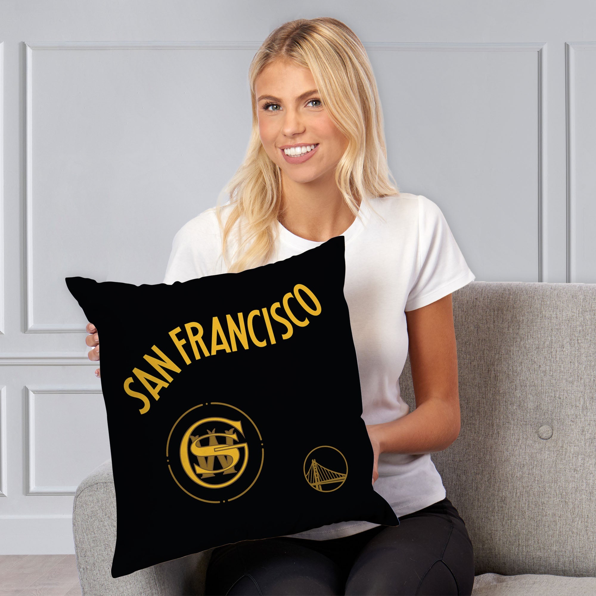 NBA Golden State Warriors City Edition 23-24 Throw Pillow 18x18 Inches