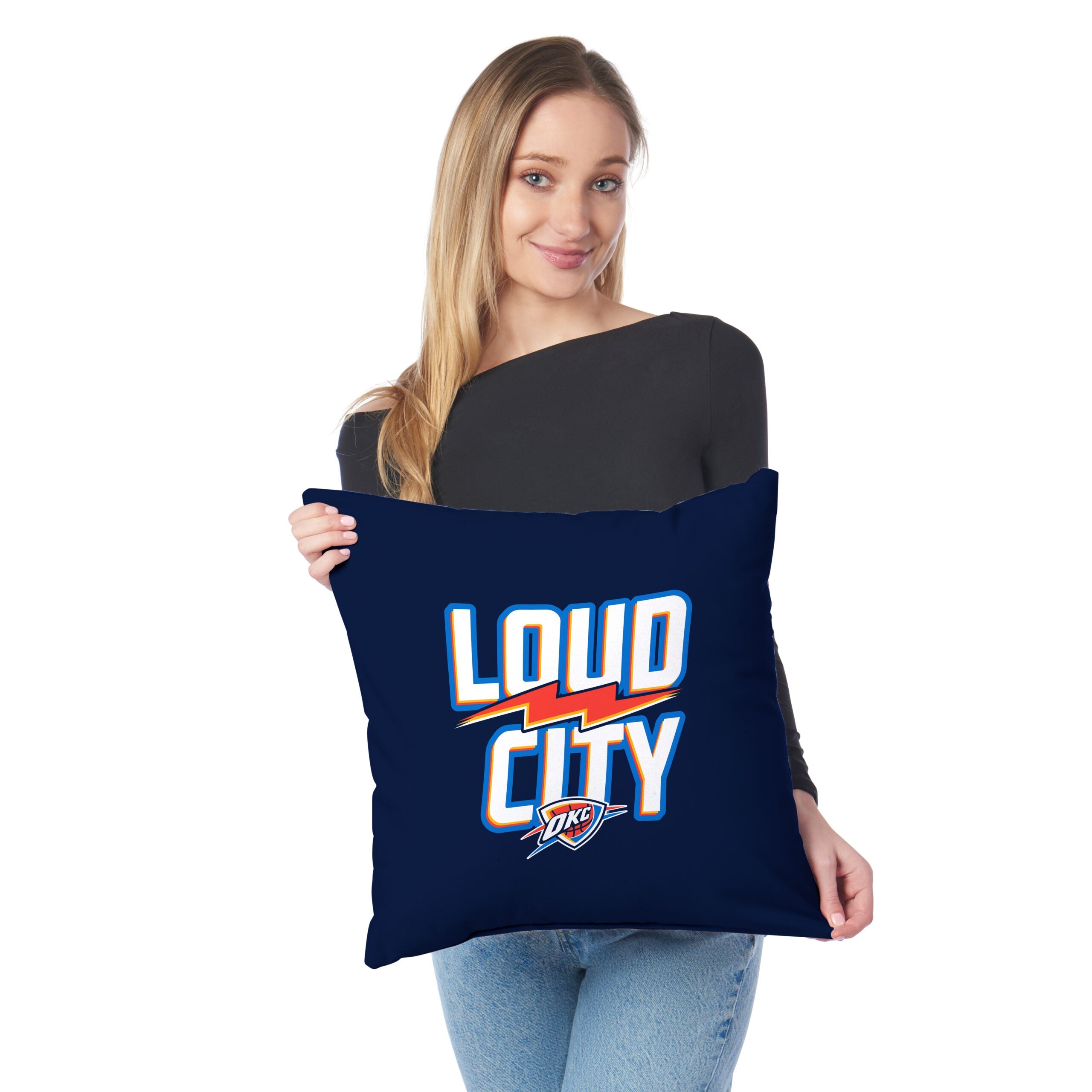 Oklahoma City Thunder NBA Buckets Throw Pillow 18 x 18 inches