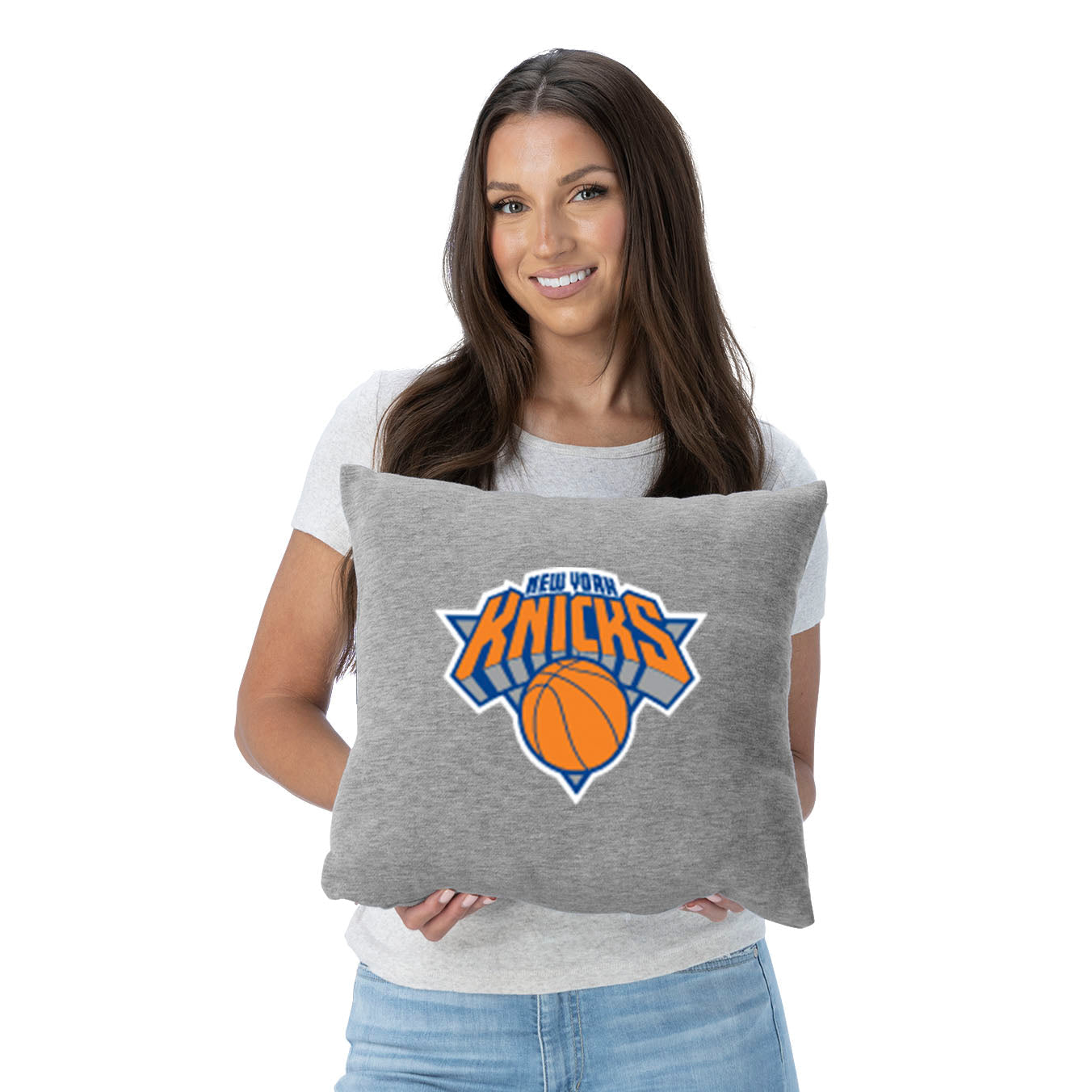 NBA New York Knicks Primary Sweatshirt Pillow 16 Inches