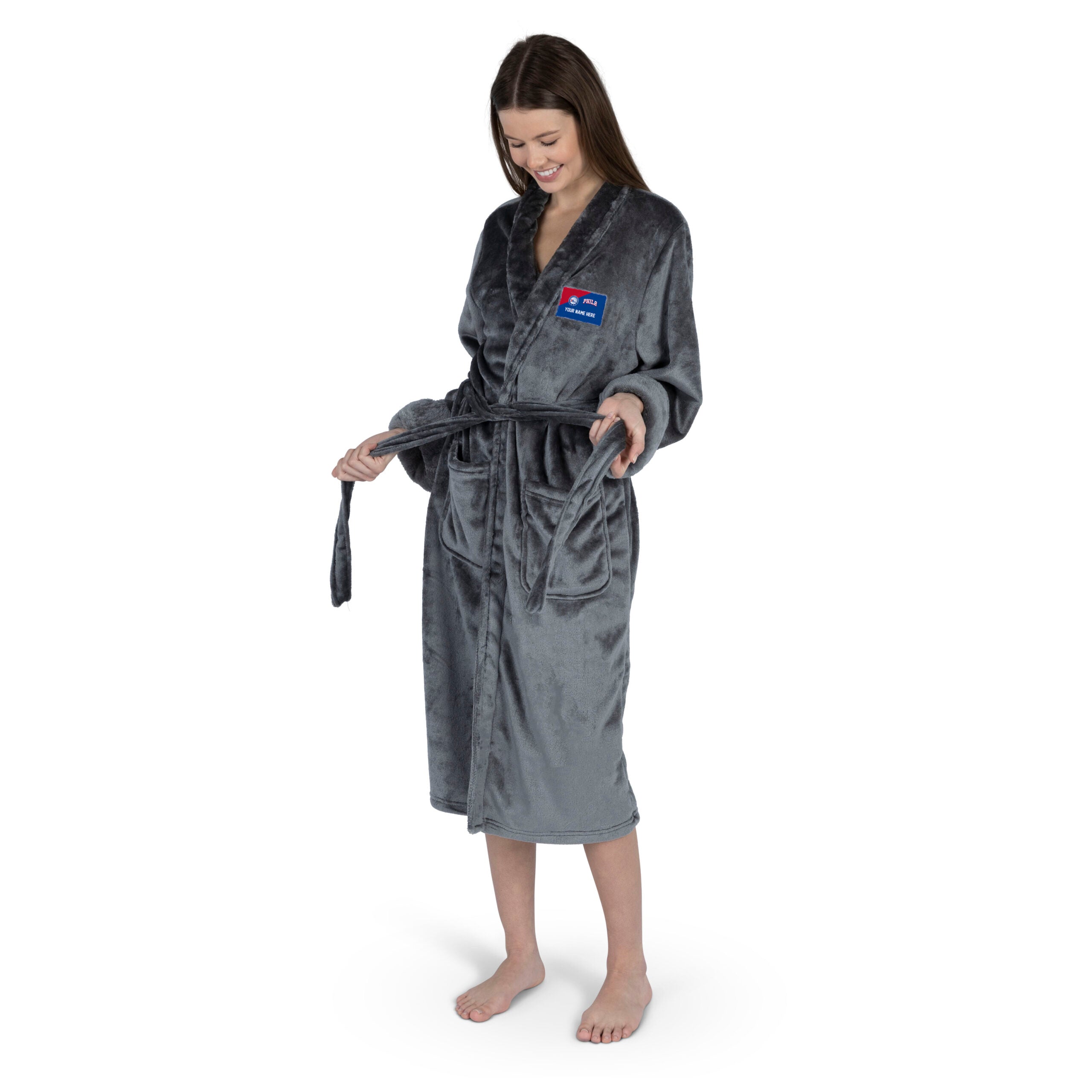 NBA Philadelphia 76ers Snipe S/M Personalized Silk Touch Robe 25x47 Inches