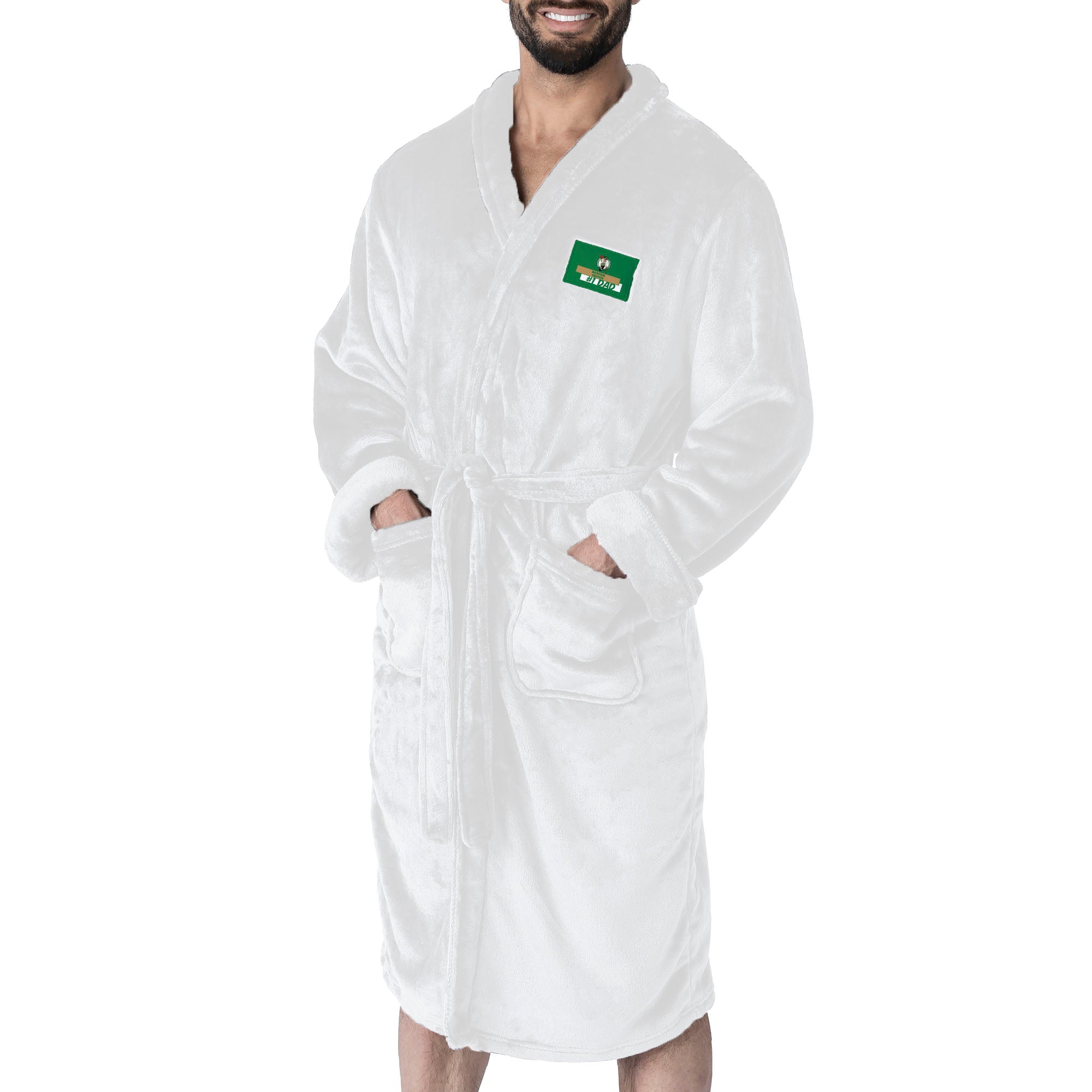 Boston Celtics #1 Dad Silk Touch Robe S/M White