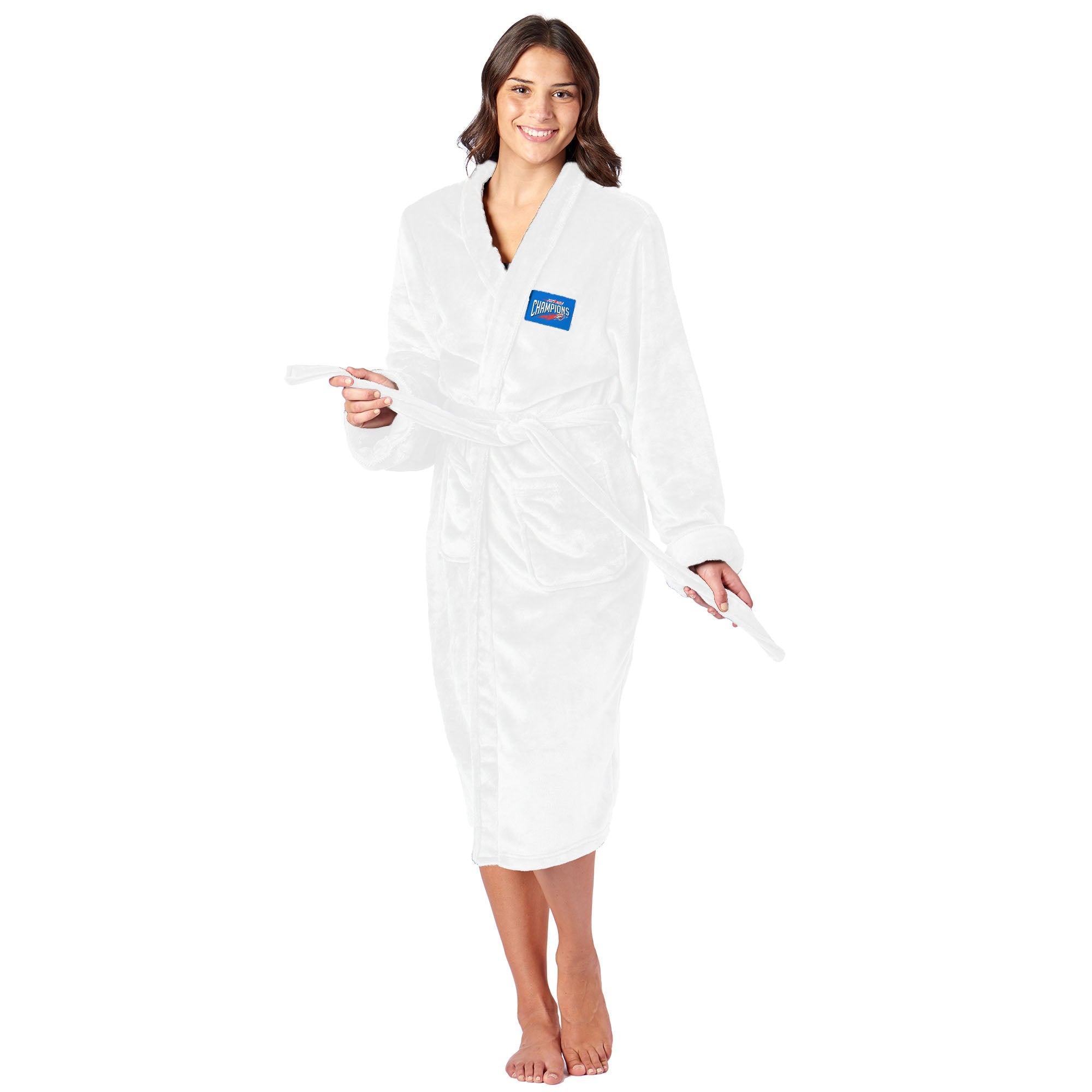 Oklahoma City Thunder NBA Rim White Silk Touch Robe S/M