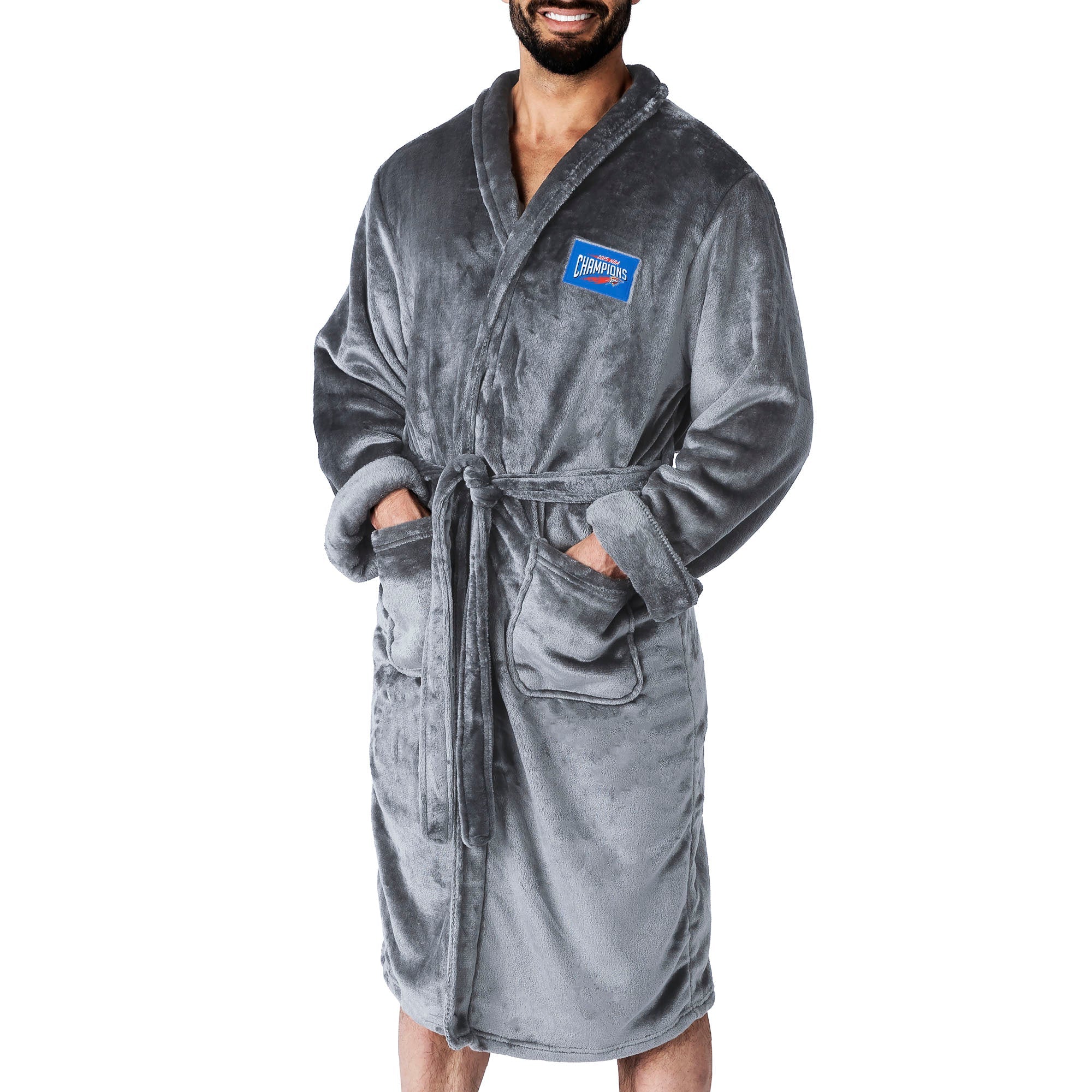 Oklahoma City Thunder NBA Rim Grey Silk Touch Robe L/XL