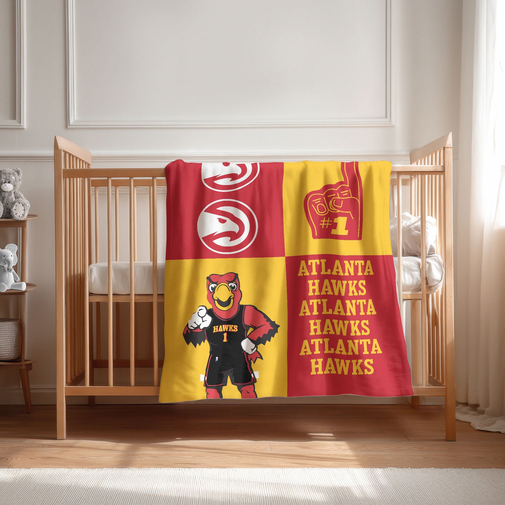 Atlanta Hawks NBA Domino Swaddle Blanket 40x50 inches