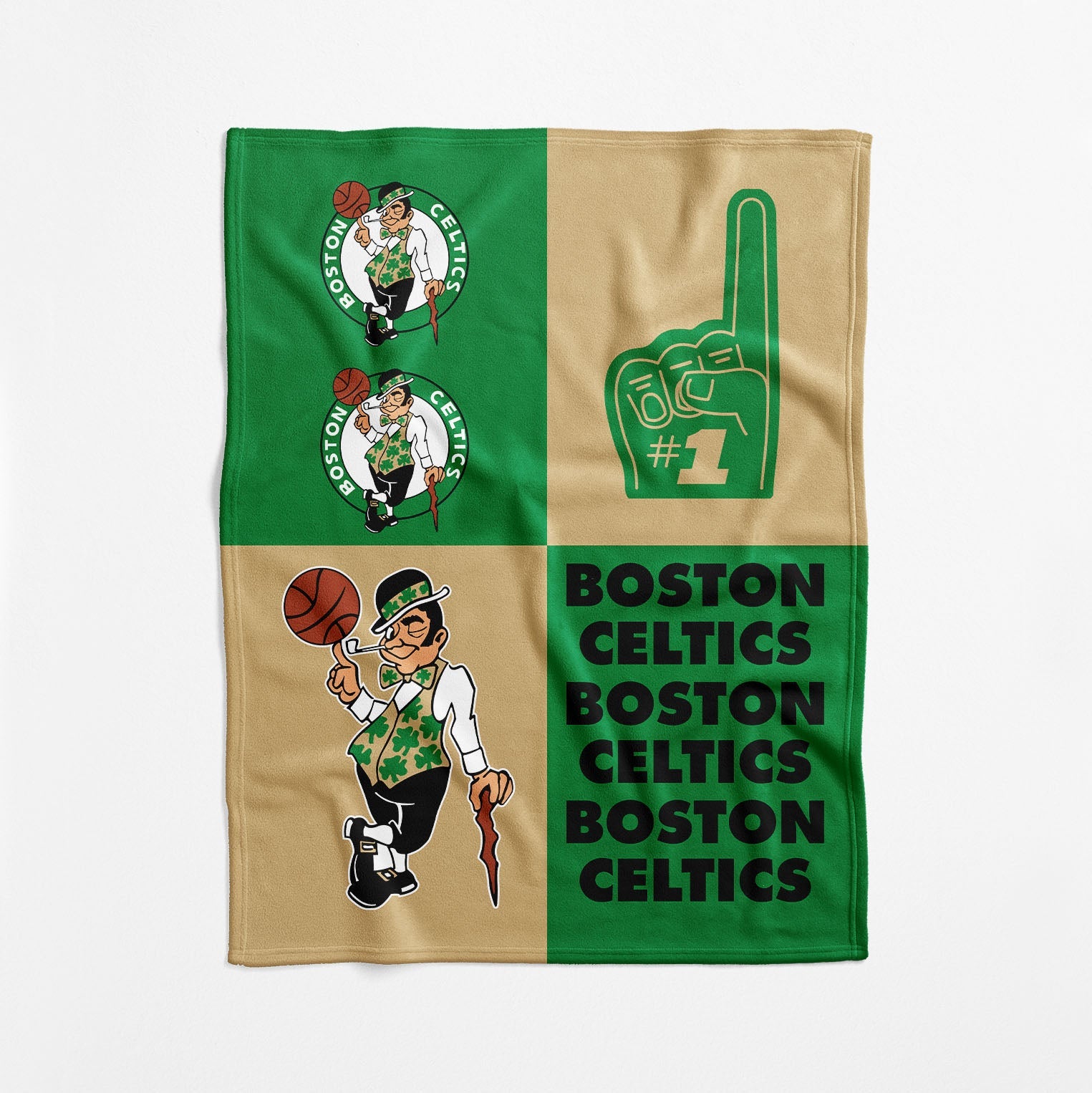 Boston Celtics NBA Domino Swaddle Blanket 40x50 inches